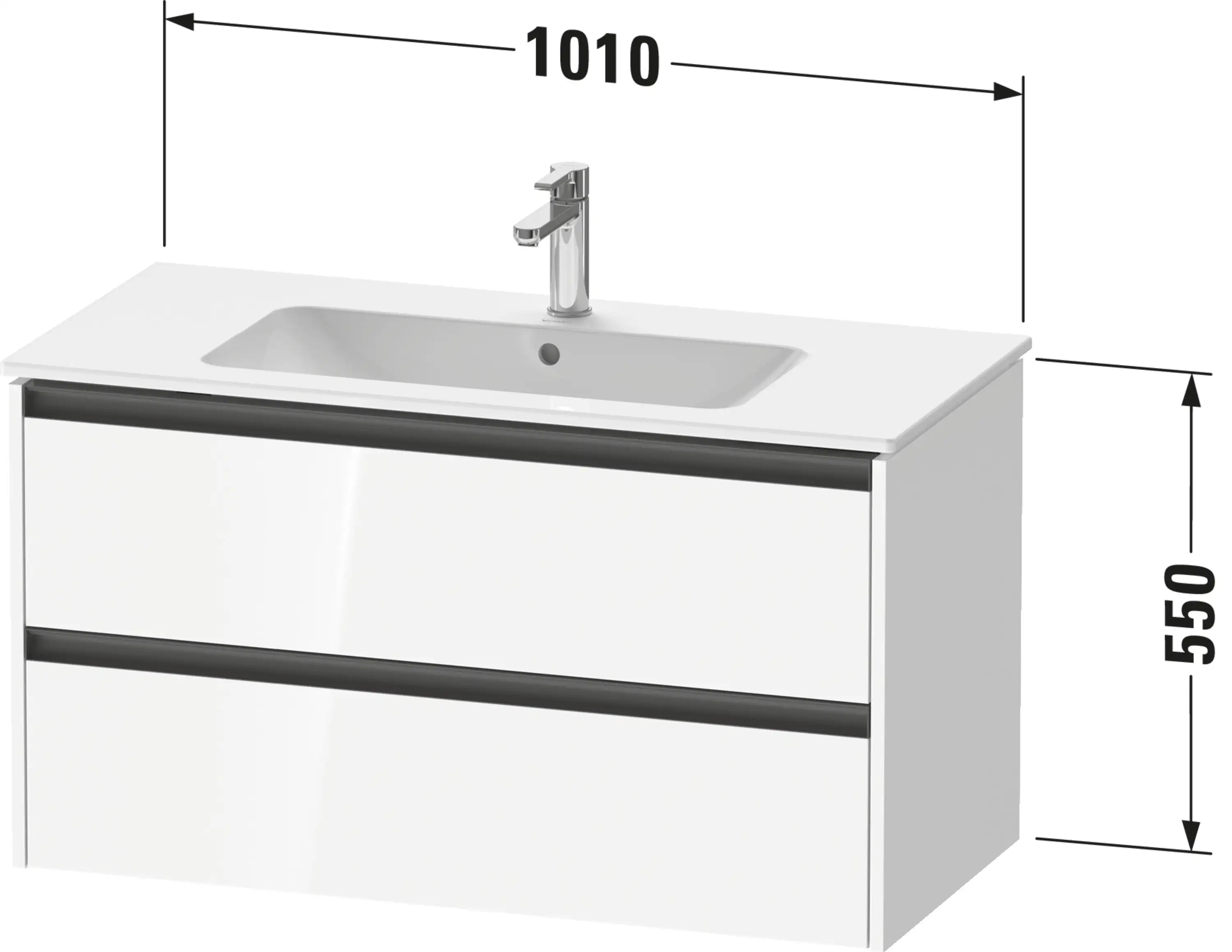Duravit Ketho.2 39 3/4'' Wall Mount Two Drawer Single Vanity Cabinet, Sink Sold Separately