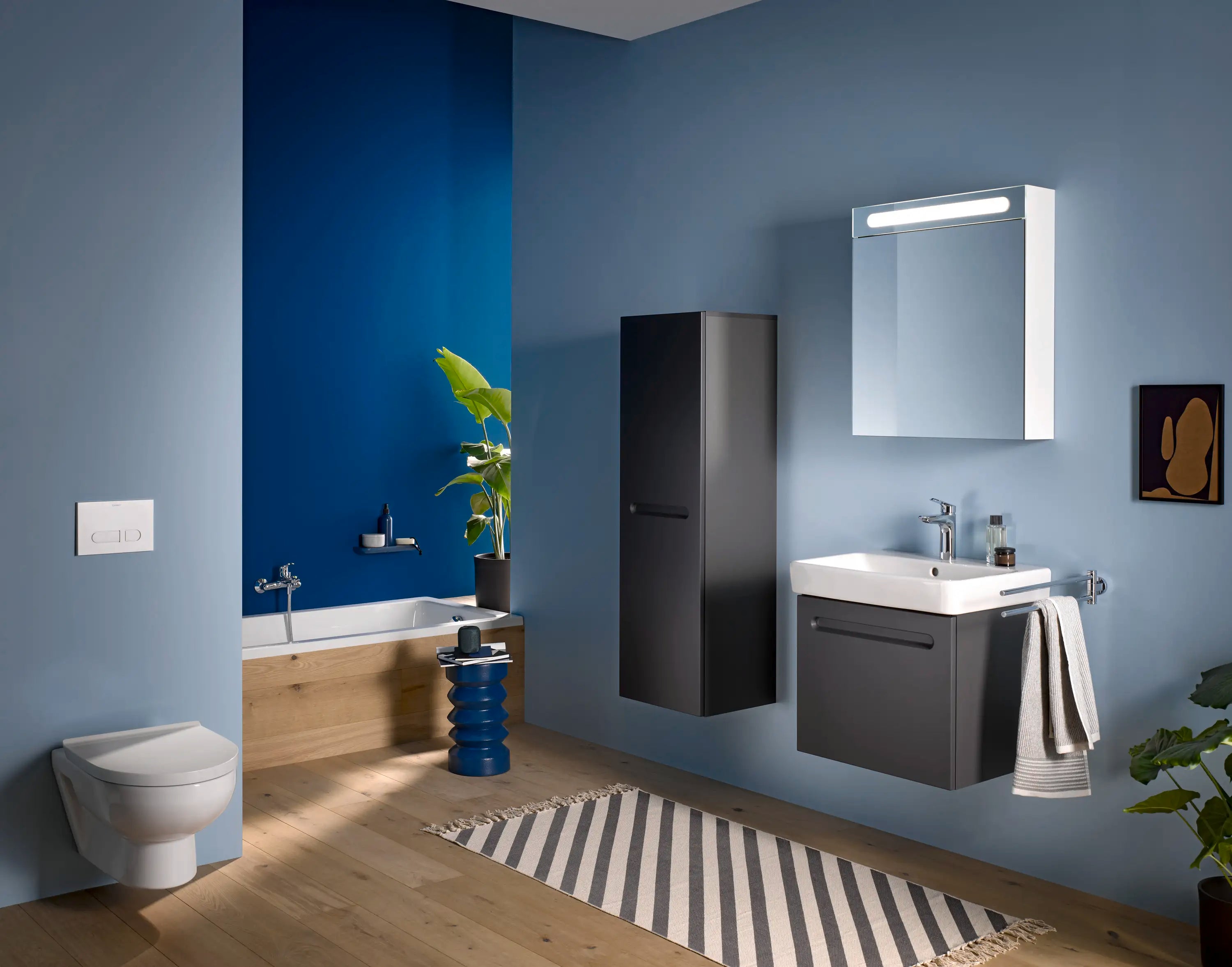 Duravit No.1 21 5/8'' Rectangular Wall Mounted Sink in White with Single Faucet Hole and with Overflow