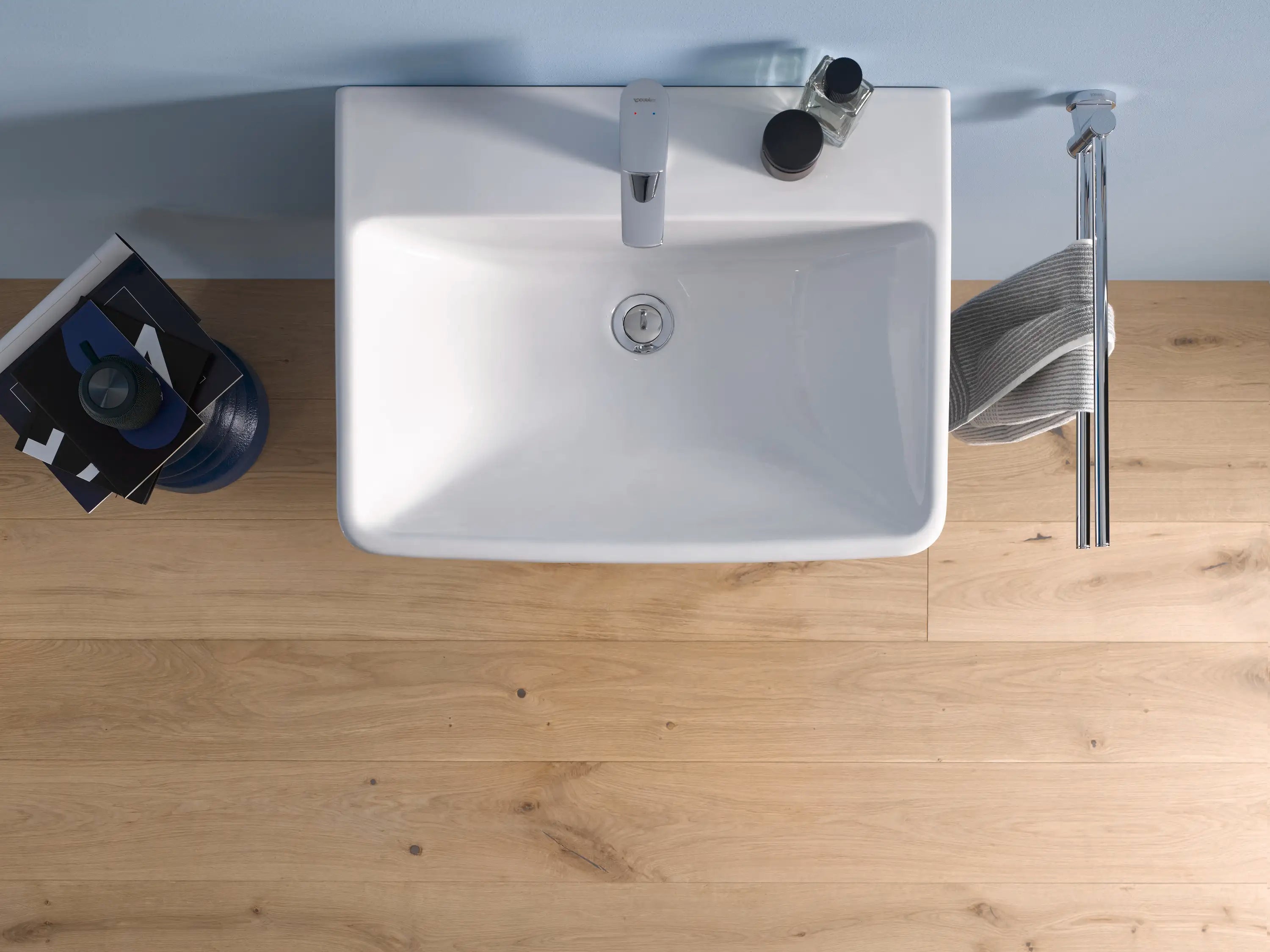 Duravit No.1 25 5/8'' Rectangular Wall Mounted Sink in White with Single Faucet Hole and with Overflow