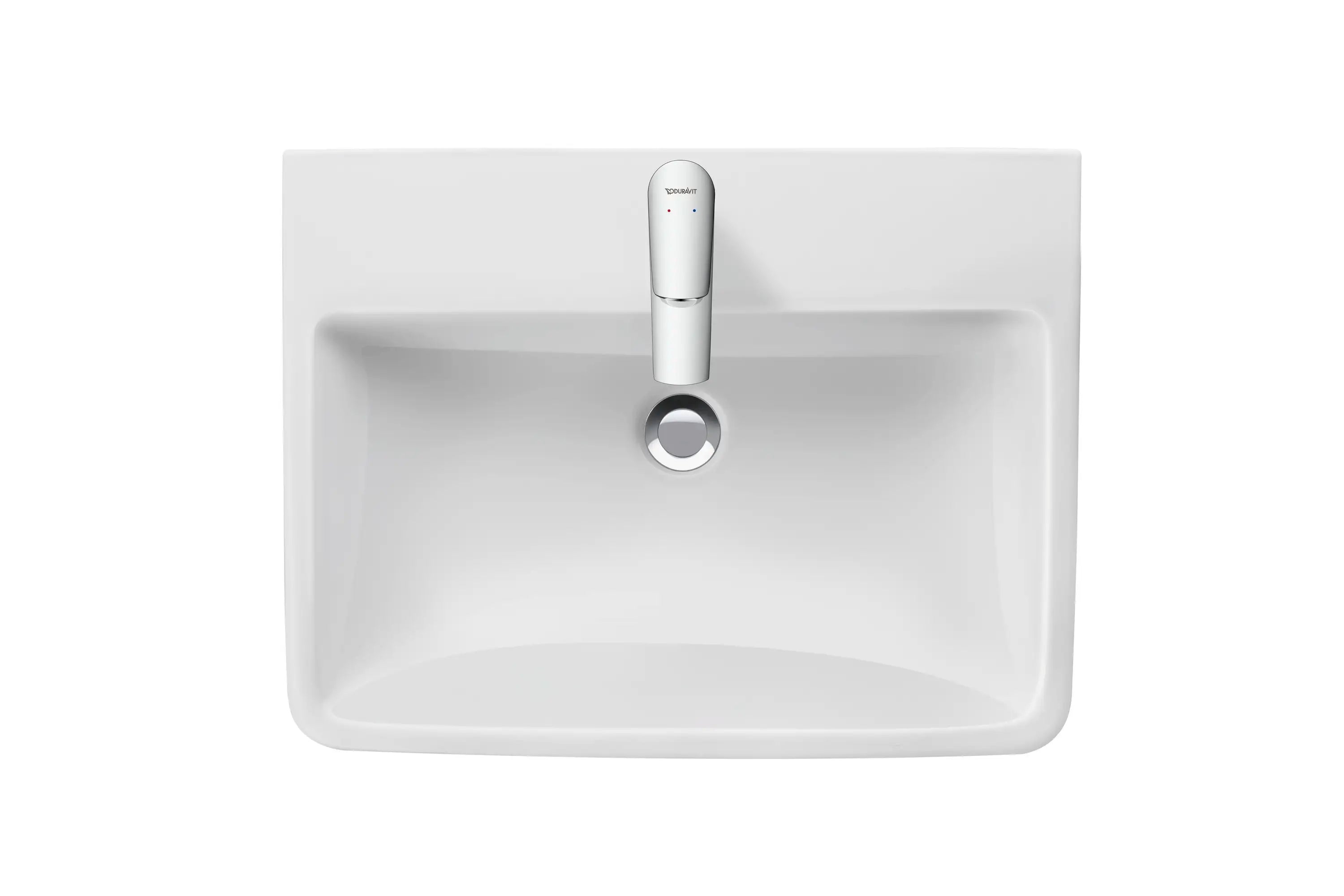 Duravit No.1 25 5/8'' Rectangular Wall Mounted Sink in White with Single Faucet Hole and with Overflow