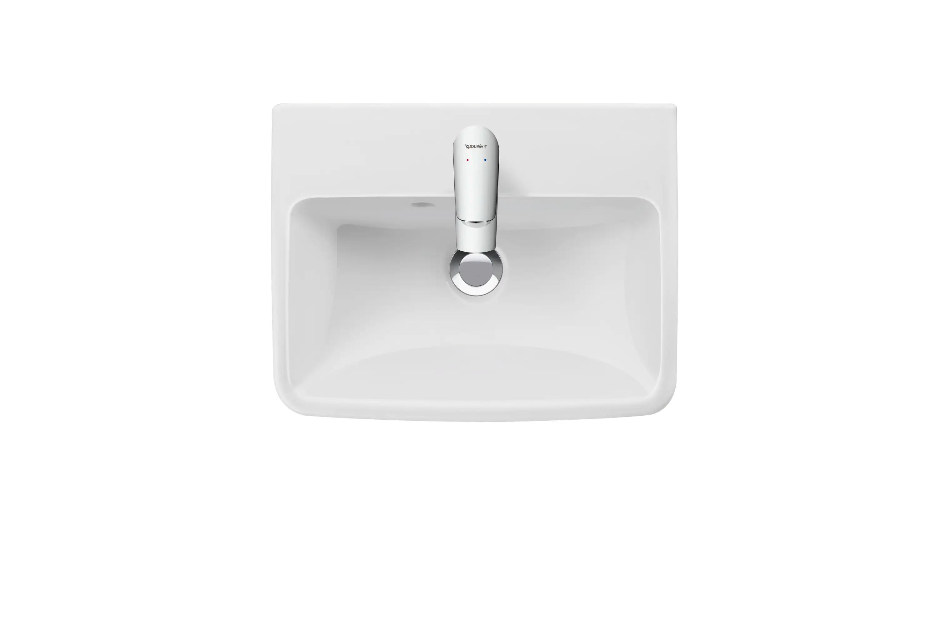 Duravit No.1 19 5/8'' Rectangular Wall Mounted Sink in White with Single Faucet Hole and with Overflow