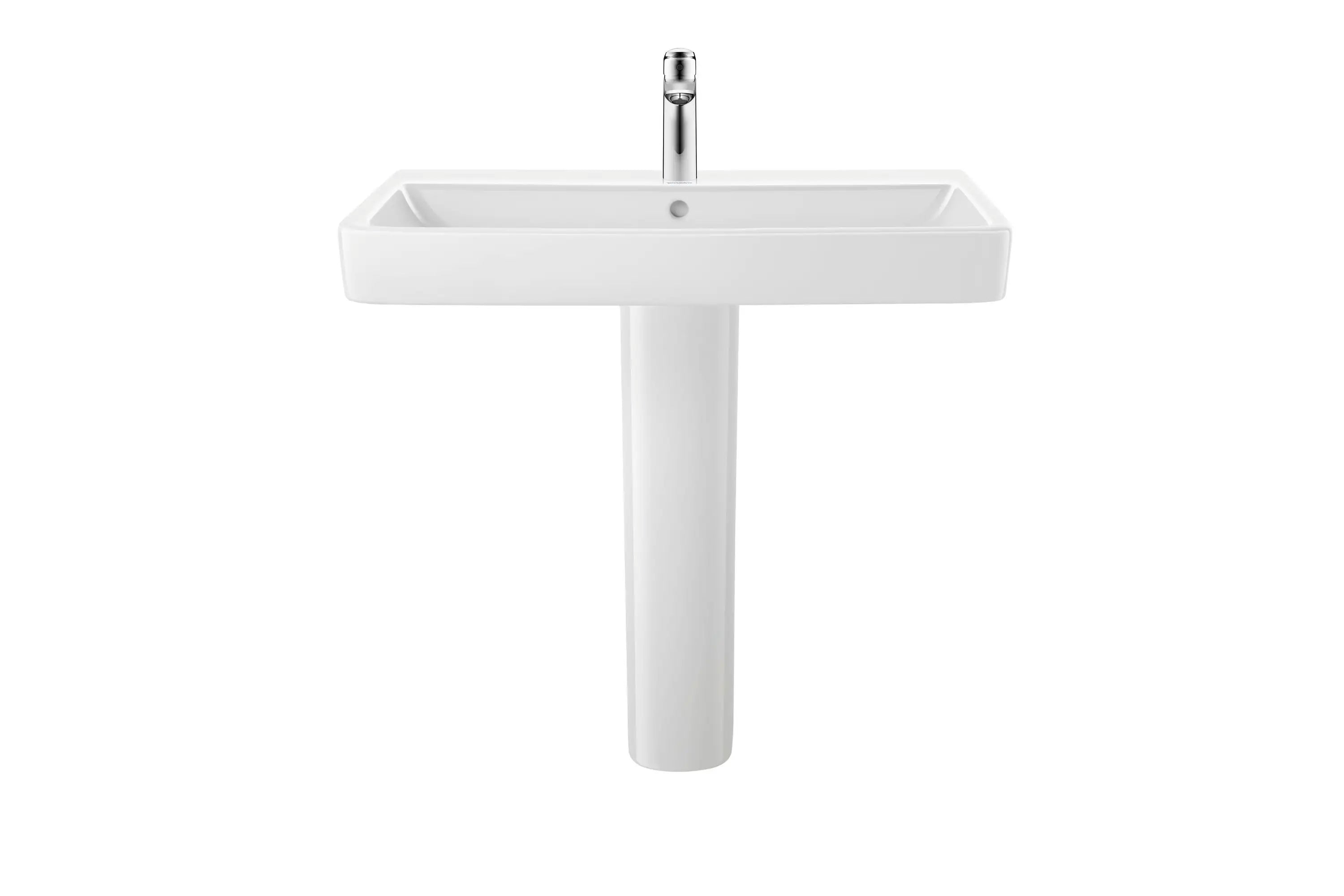 Duravit No.1 31 1/2'' Rectangular Wall Mounted Sink in White with Single Faucet Hole and with Overflow
