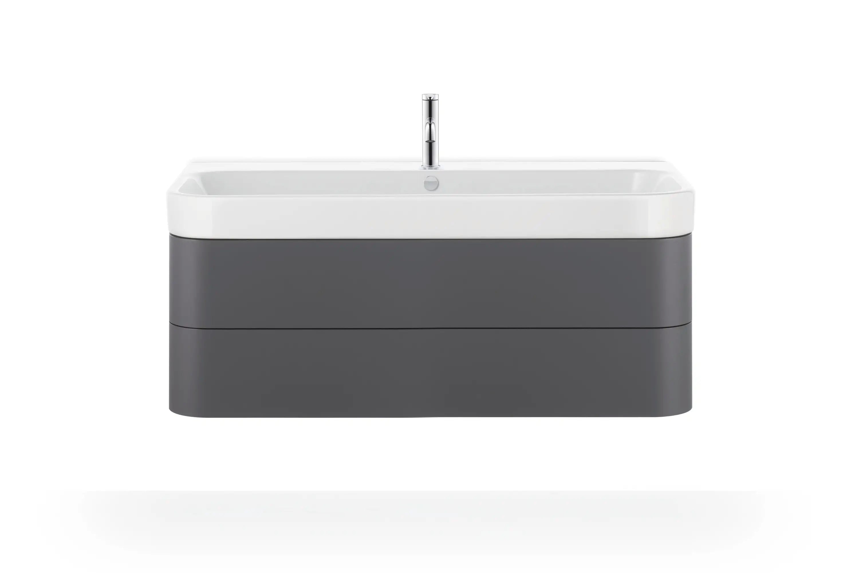 Duravit Happy D.2 47 1/4'' Rectangular Wall Mounted Sink in White with Single Faucet Hole and with Overflow