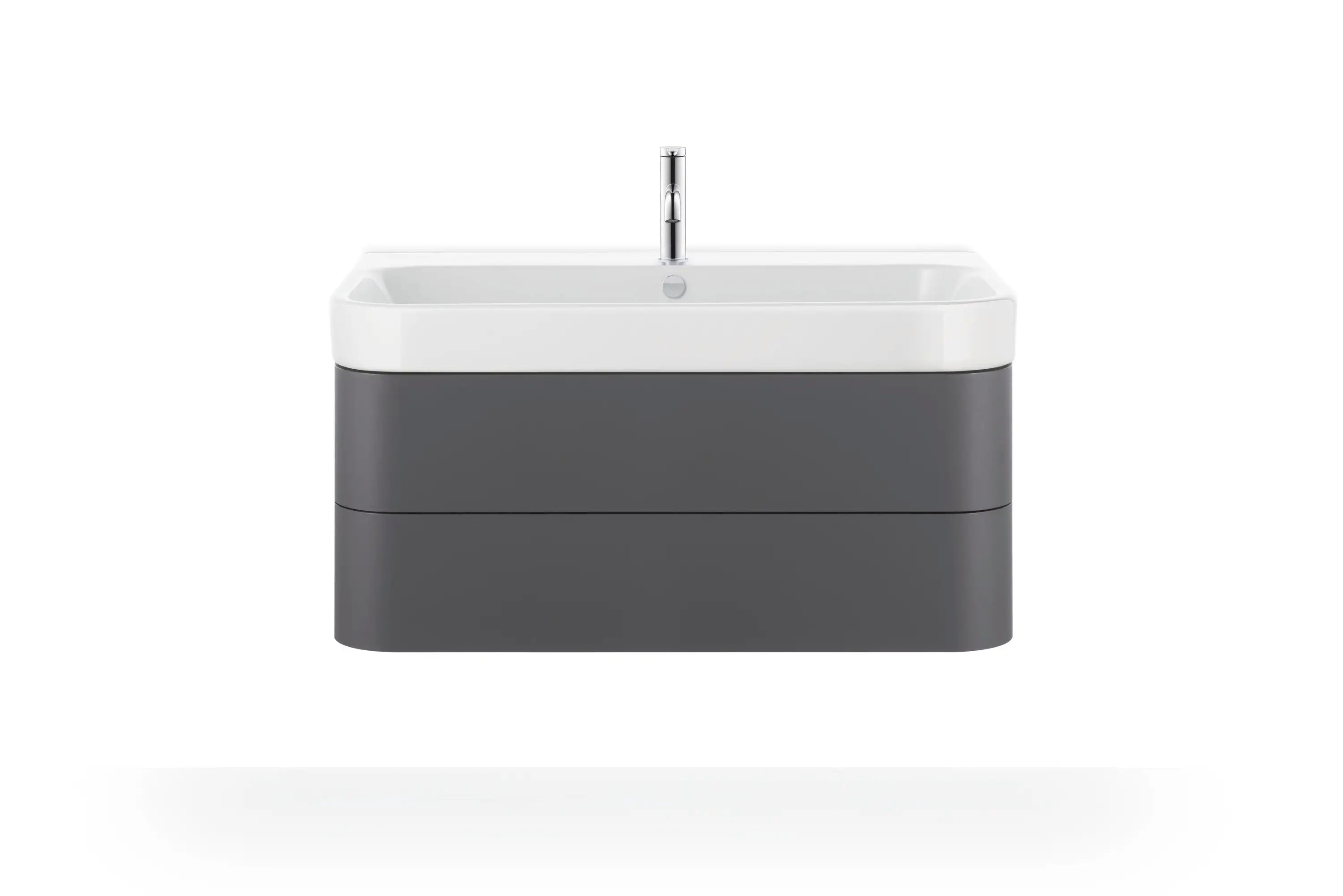 Duravit Happy D.2 39 3/8'' Rectangular Wall Mounted Sink in White with Single Faucet Hole and with Overflow