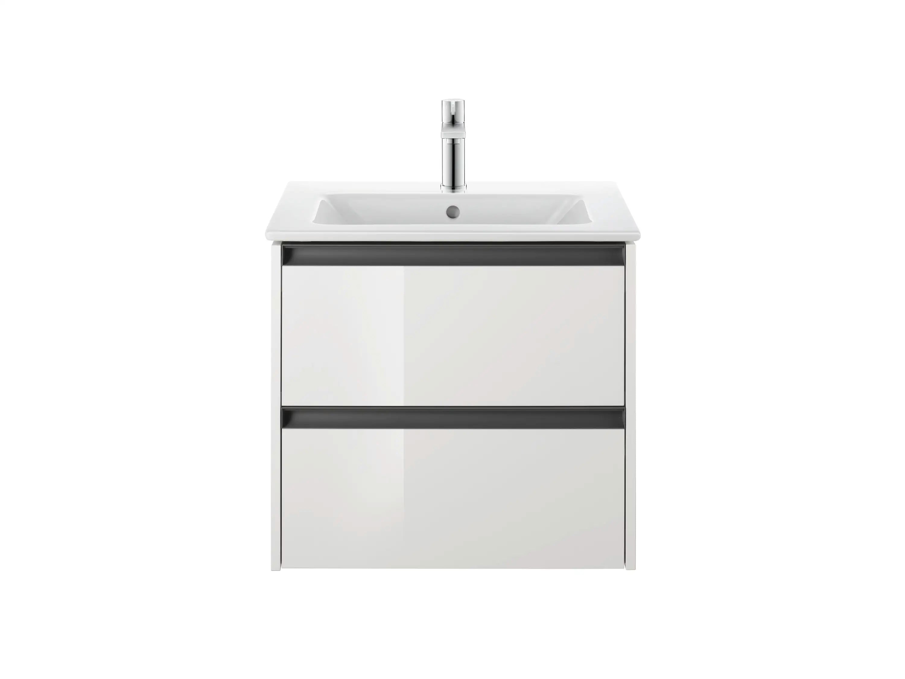 Duravit Ketho.2 24'' Wall Mount Two Drawer Single Vanity Cabinet, Sink Sold Separately