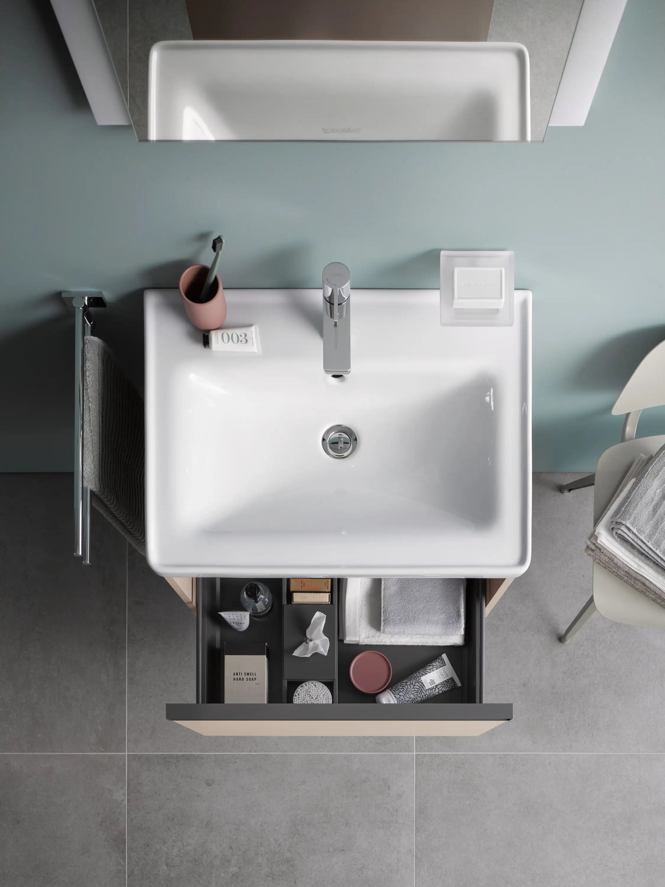 Duravit D-Neo 25 5/8'' Rectangular Wall Mounted Sink in White with Single Faucet Hole and with Overflow