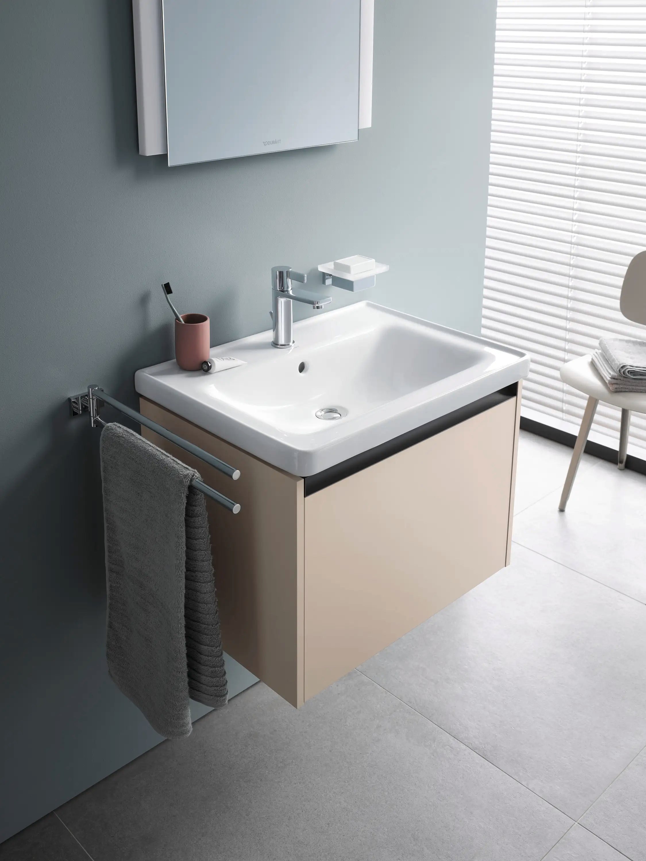 Duravit D-Neo 25 5/8'' Rectangular Wall Mounted Sink in White with Single Faucet Hole and with Overflow