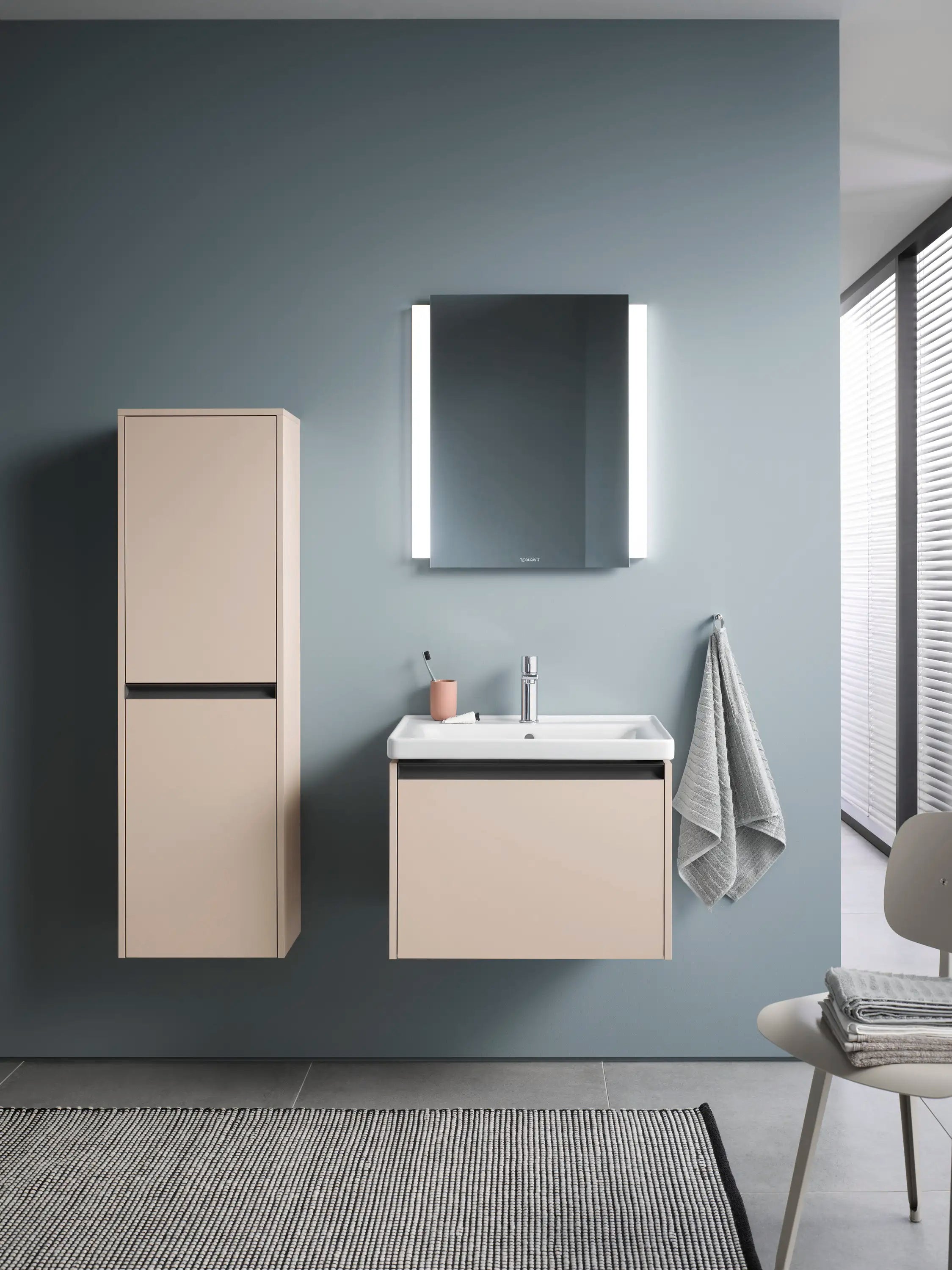 Duravit D-Neo 25 5/8'' Rectangular Wall Mounted Sink in White with Single Faucet Hole and with Overflow