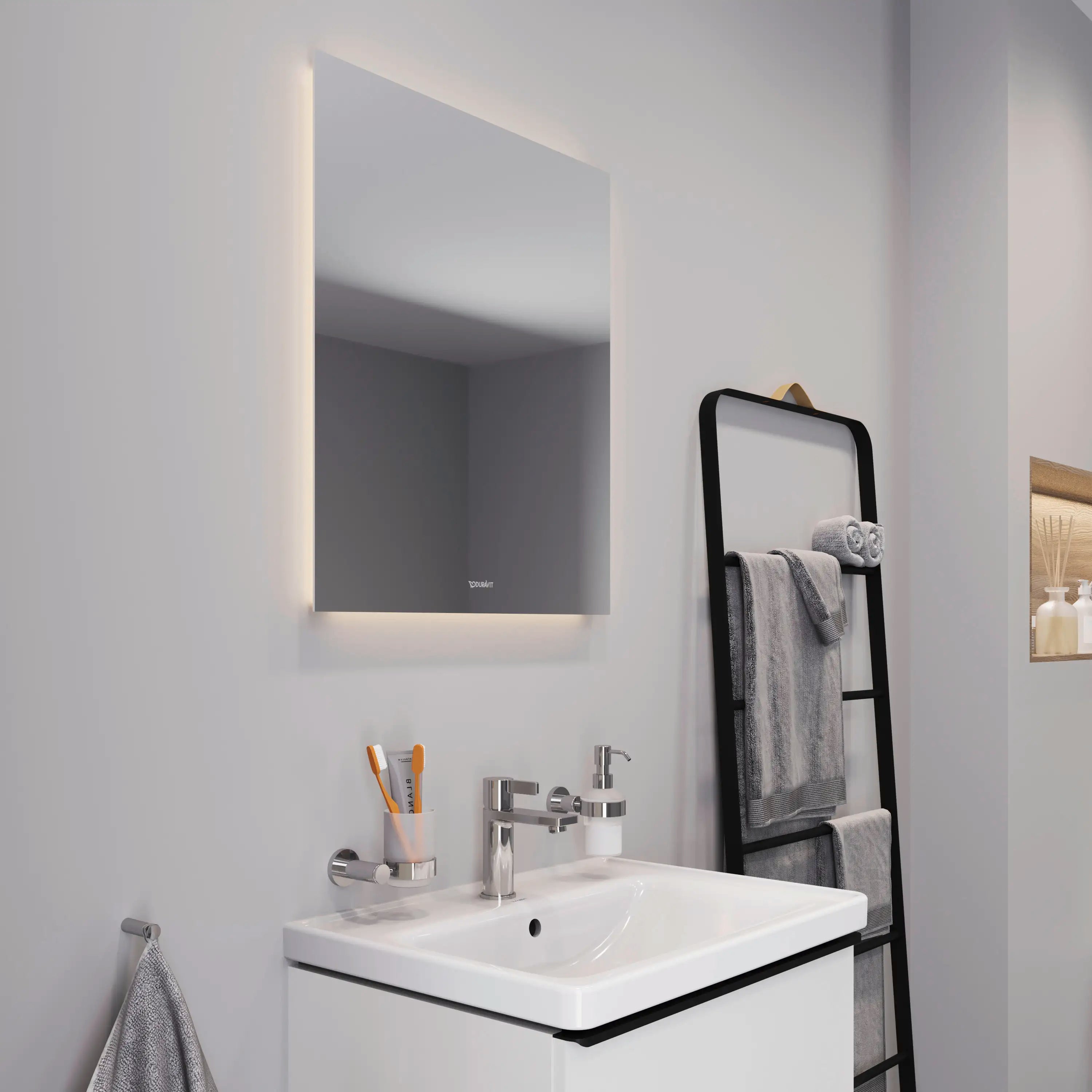 Duravit Light and Mirror Sensor Control LED Mirror in Aluminum, 4000K
