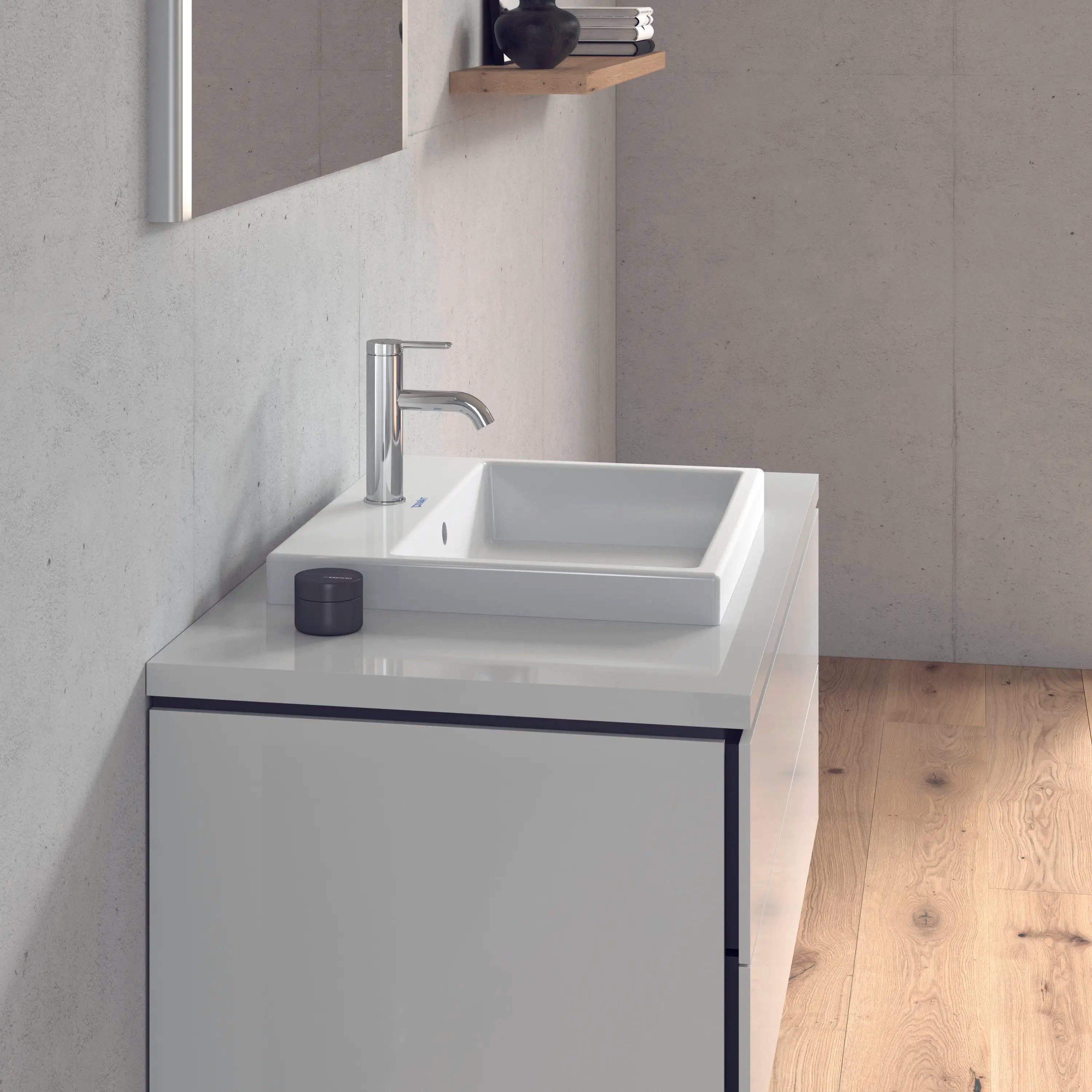 Duravit Vero 21 5/8'' Rectangular Drop In Sink in White with Single Faucet Hole and Overflow