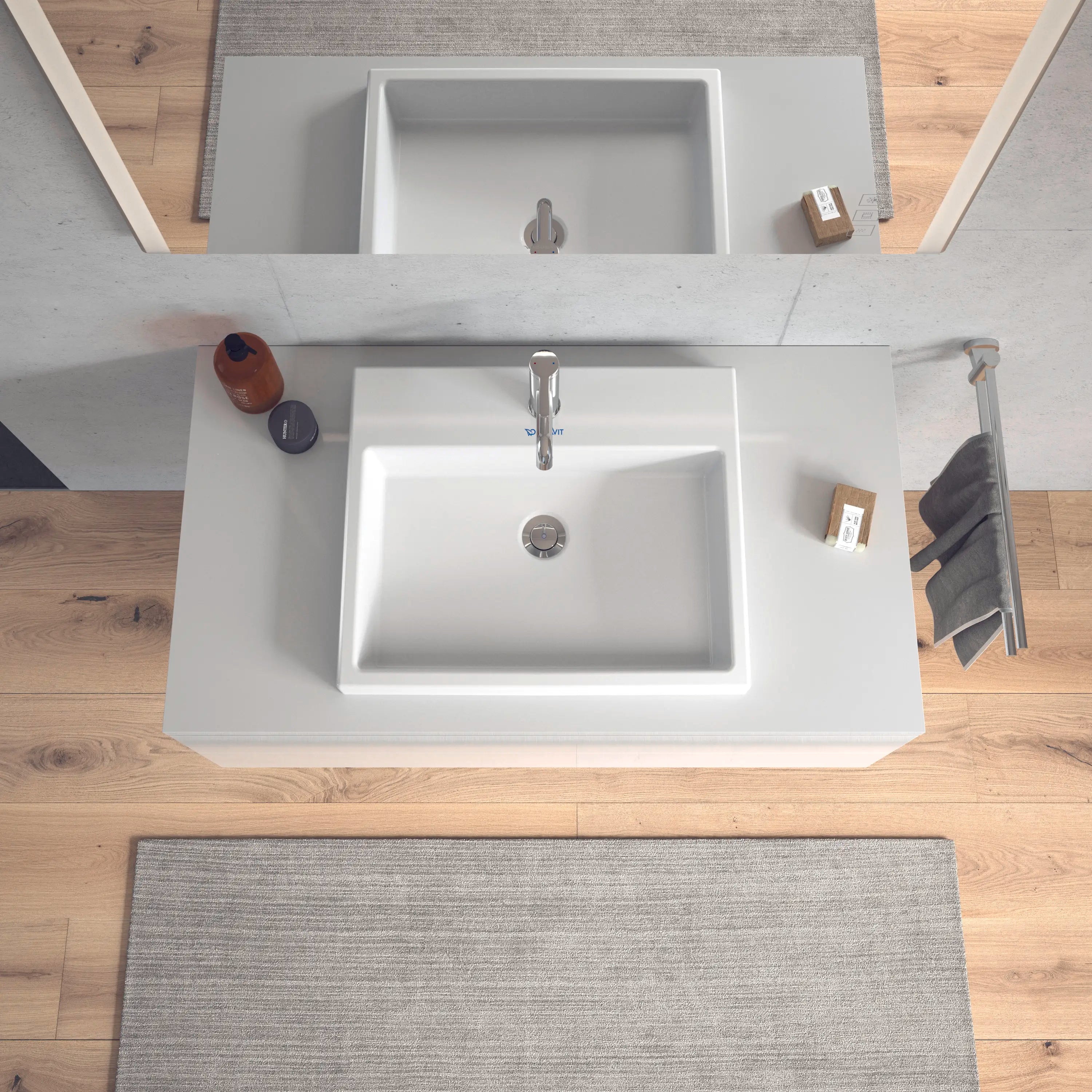 Duravit Vero 21 5/8'' Rectangular Drop In Sink in White with Single Faucet Hole and Overflow
