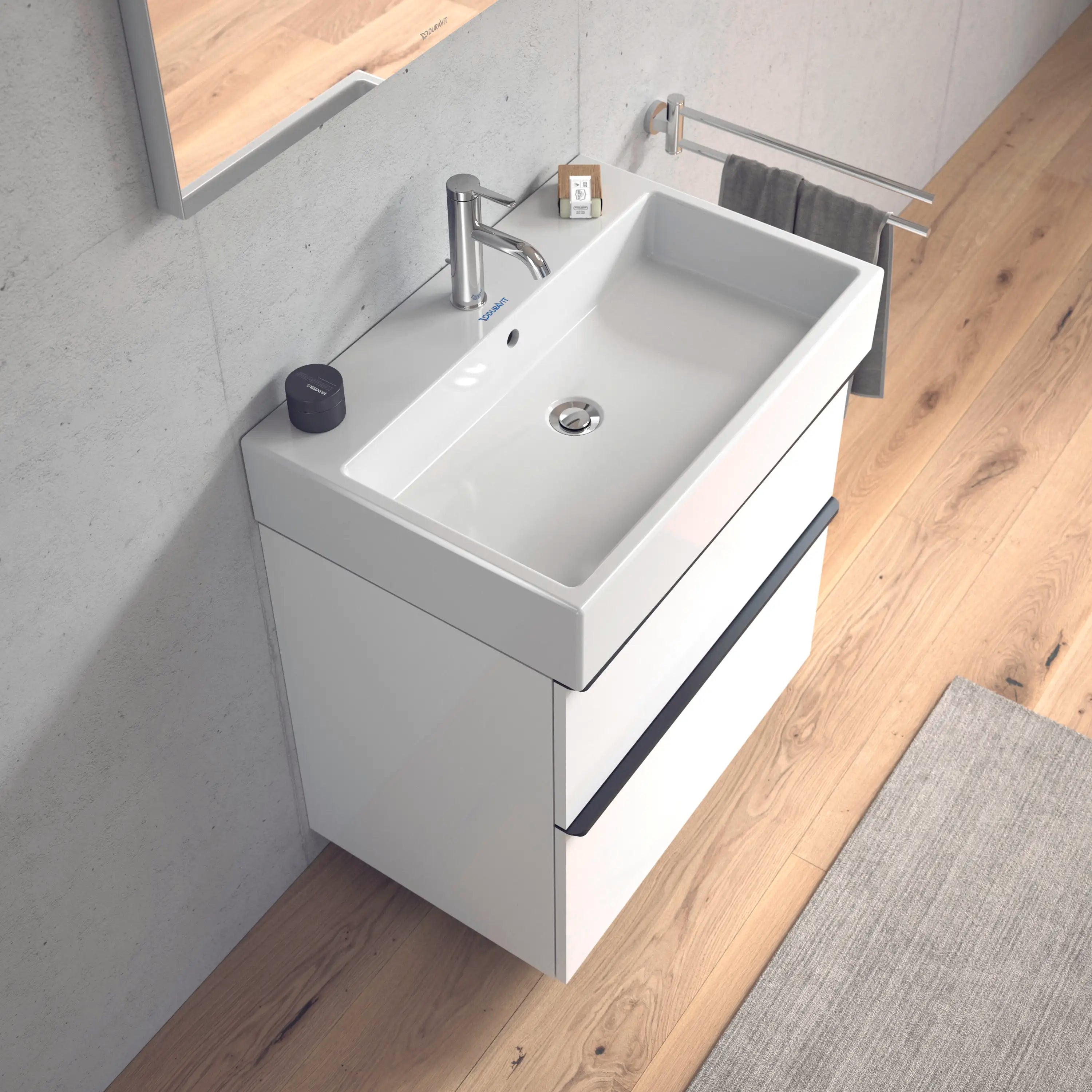 Duravit Vero 27 1/2'' Rectangular Wall Mounted Sink in White with Single Faucet Hole and with Overflow