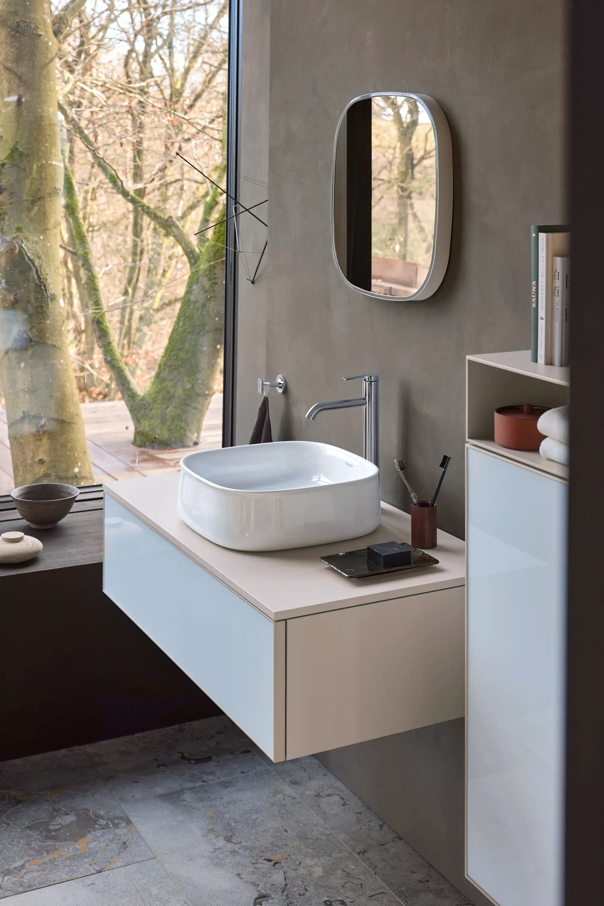 Duravit Zencha Sensor Control LED Mirror in Aluminum, 2700K - 6500K