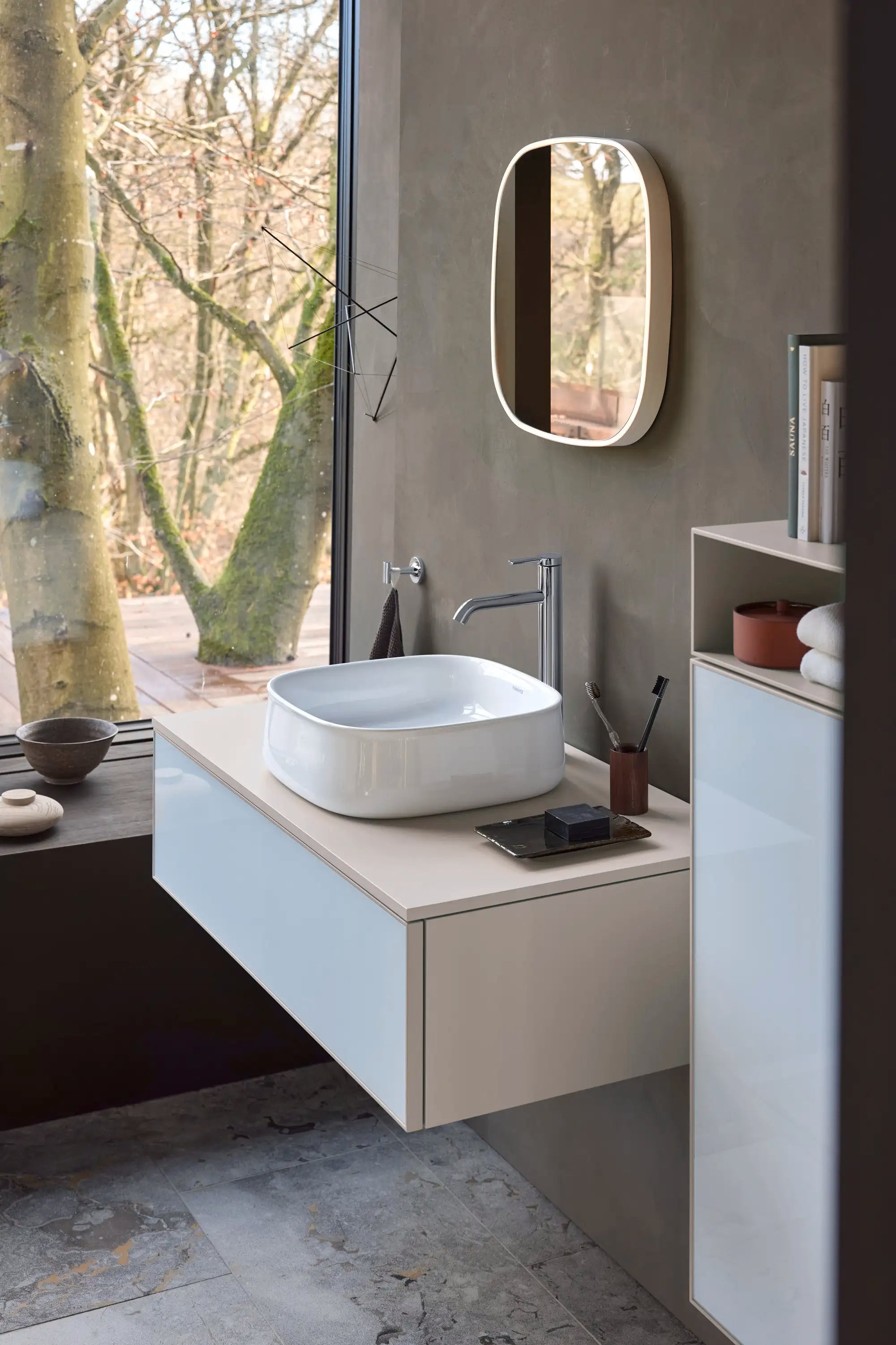 Duravit Zencha Sensor Control LED Mirror in Aluminum, 2700K - 6500K