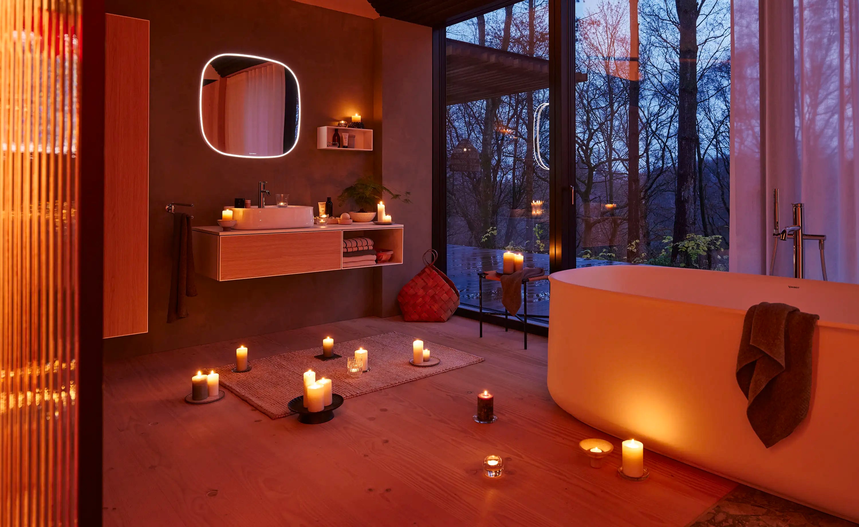 Duravit Zencha Sensor Control LED Mirror in Aluminum, 2700K - 6500K