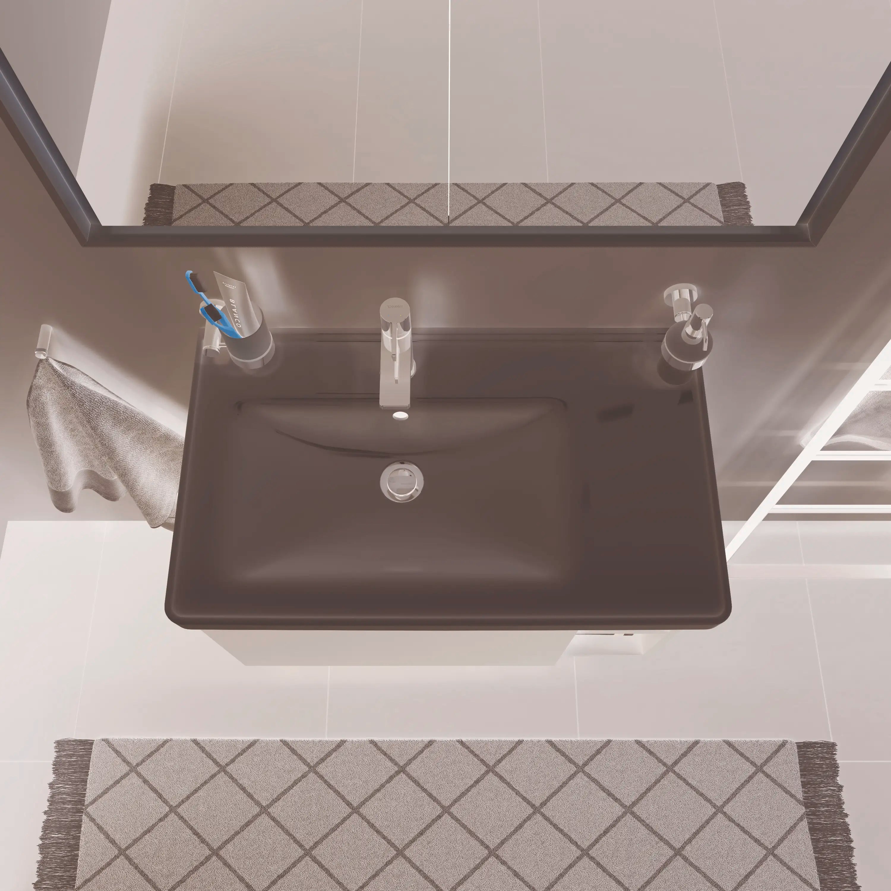 Duravit D-Neo 30 1/2'' Rectangular Wall Mounted Sink in White with Single Faucet Hole and with Overflow