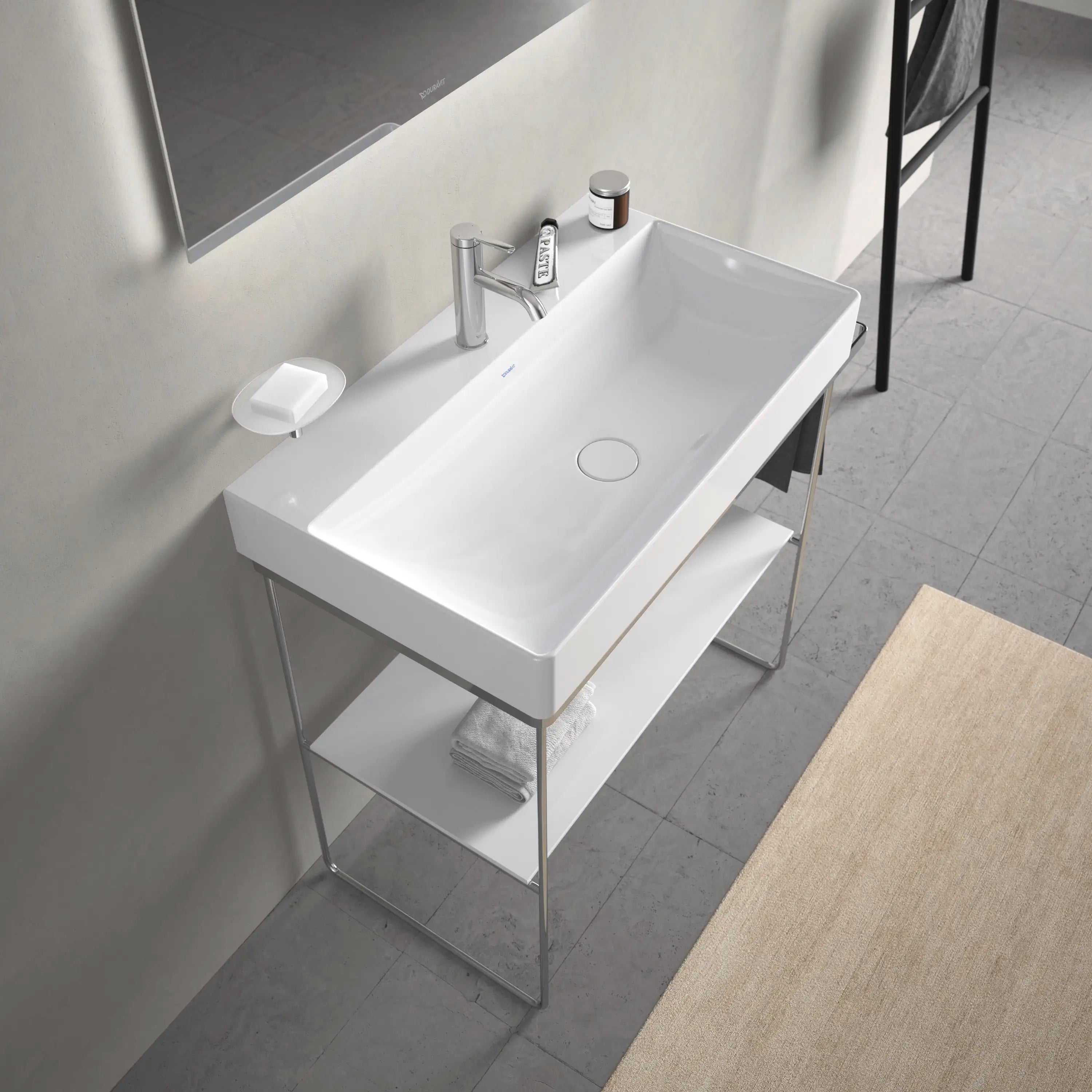 Duravit DuraSquare 31 1/2'' Rectangular Wall Mounted Sink in White with Single Faucet Hole and