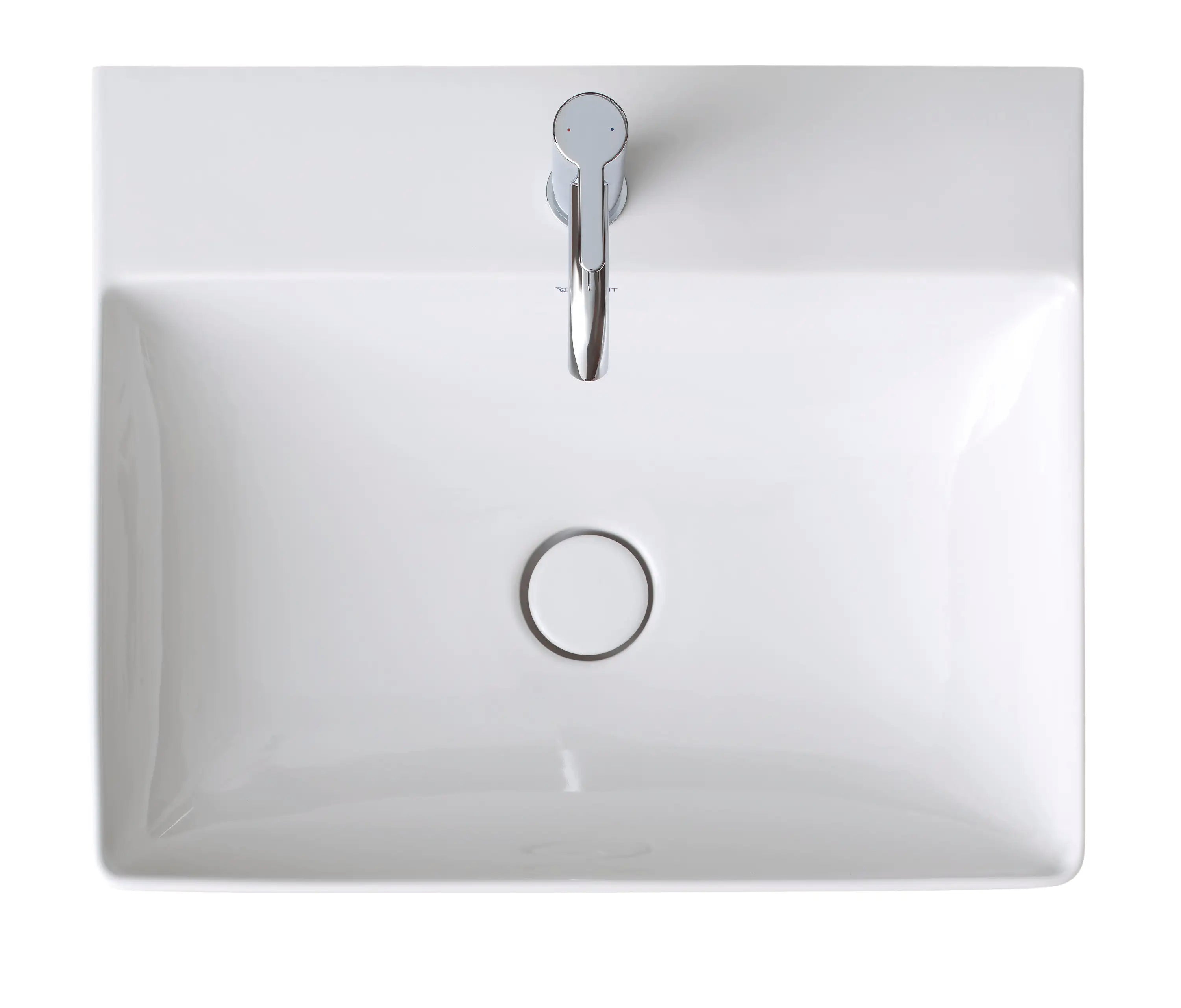 Duravit DuraSquare 23 5/8'' Rectangular Wall Mounted Sink in White with Single Faucet Hole and