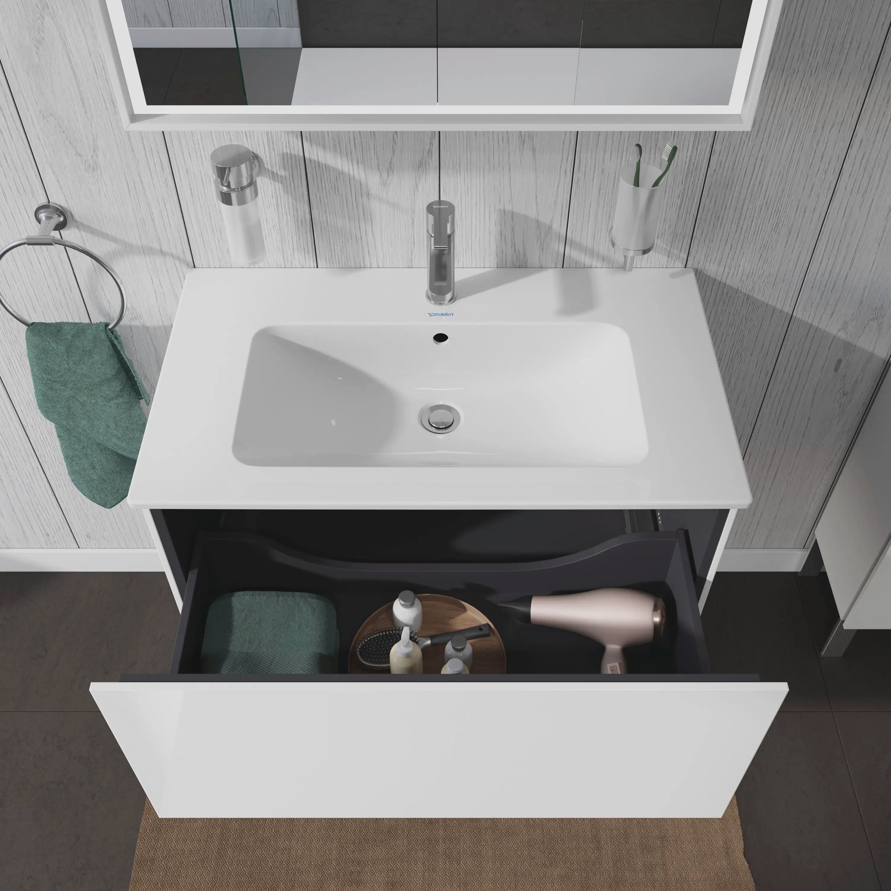 Duravit L-Cube 32 1/4'' Wall Mount One Drawer Single Vanity Cabinet, Sink Sold Separately