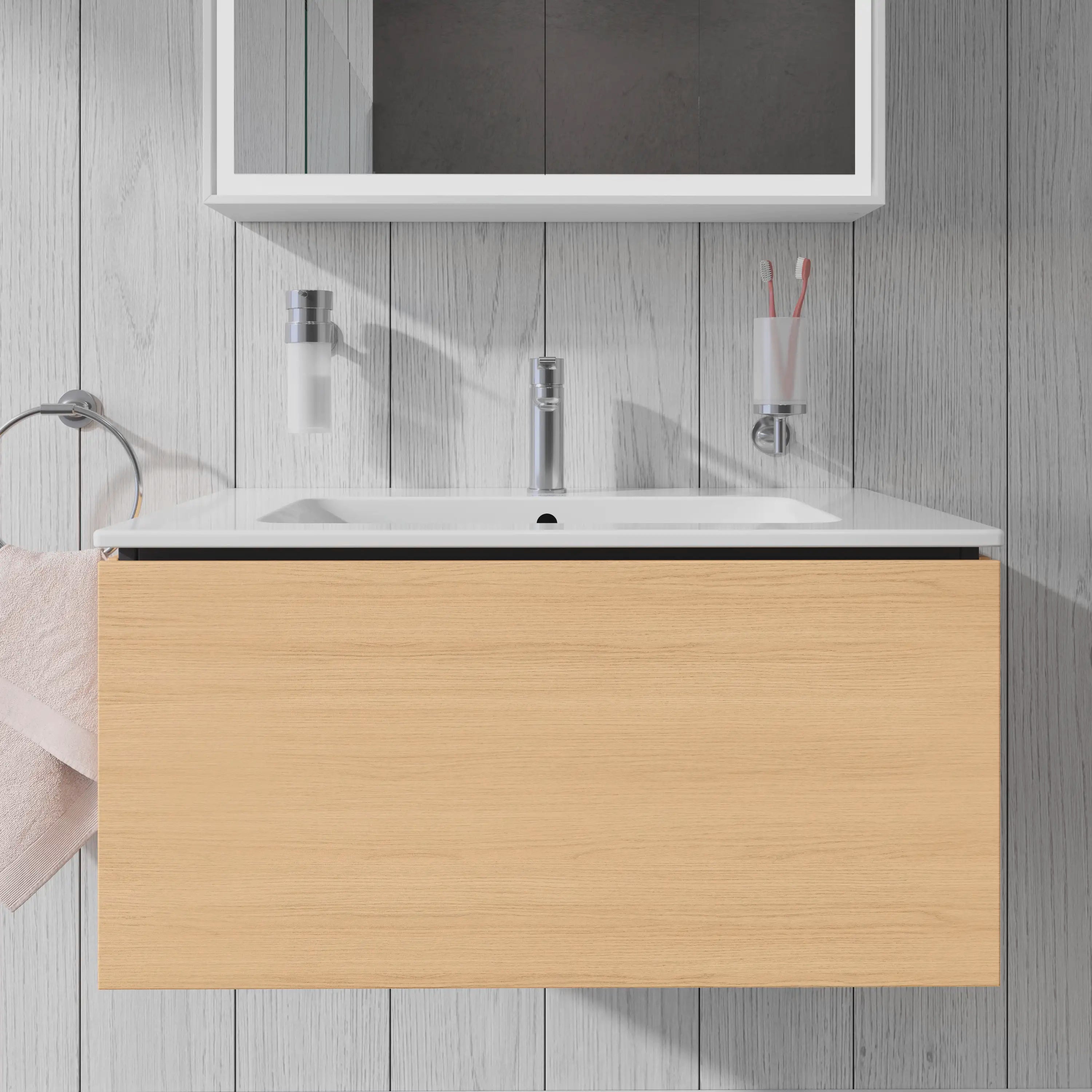 Duravit L-Cube 32 1/4'' Wall Mount One Drawer Single Vanity Cabinet, Sink Sold Separately