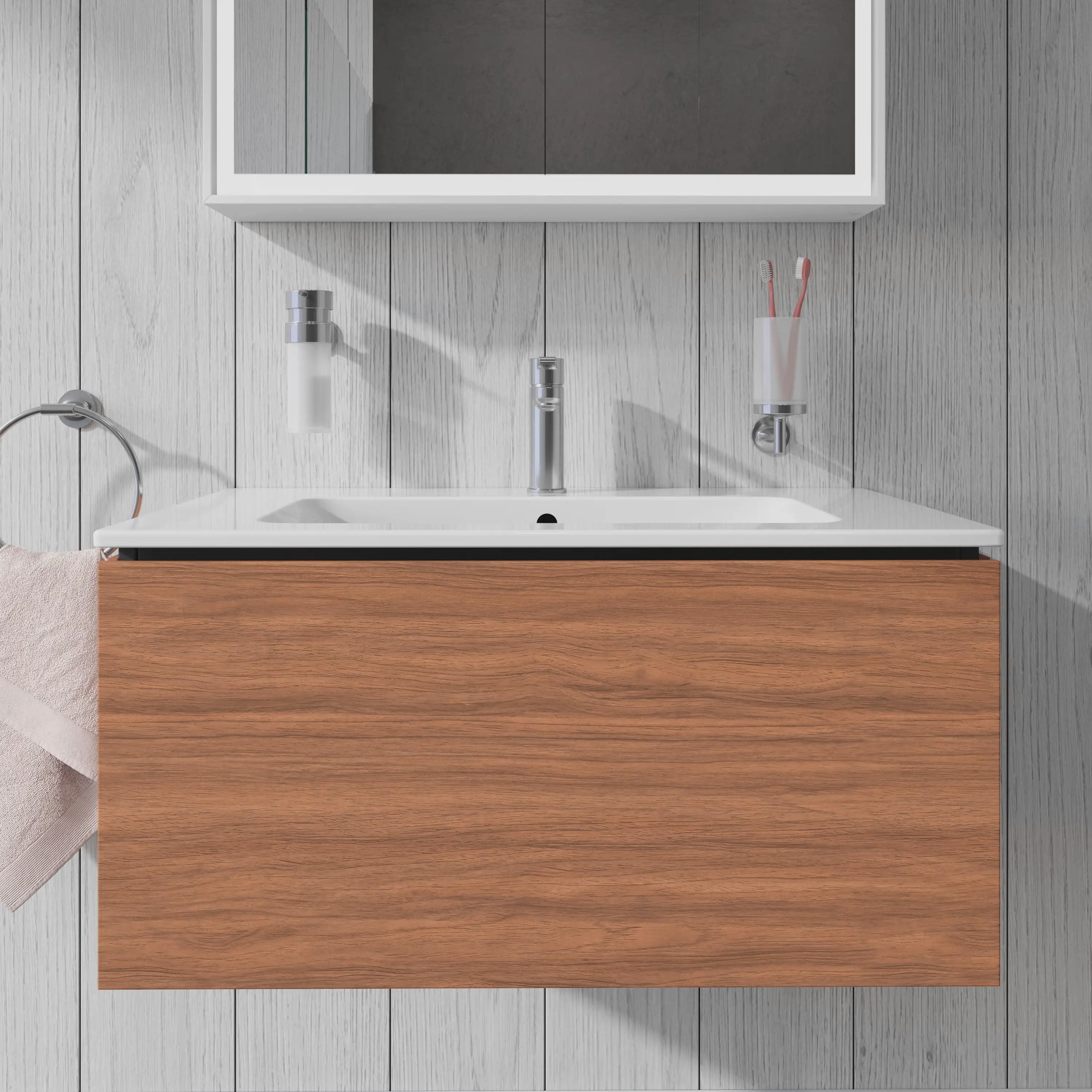 Duravit L-Cube 32 1/4'' Wall Mount One Drawer Single Vanity Cabinet, Sink Sold Separately