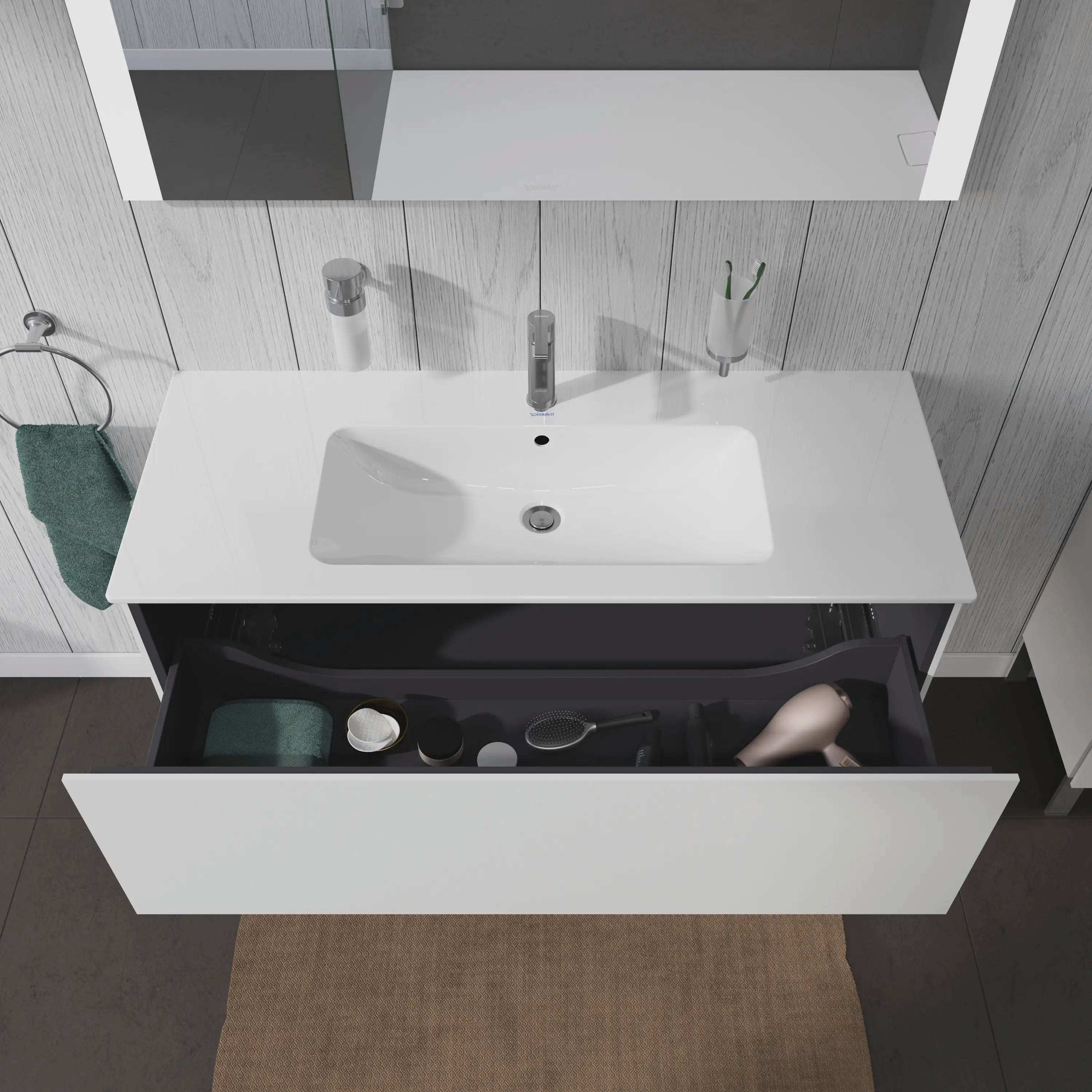 Duravit L-Cube 48'' Wall Mount One Drawer Single Vanity Cabinet, Sink Sold Separately