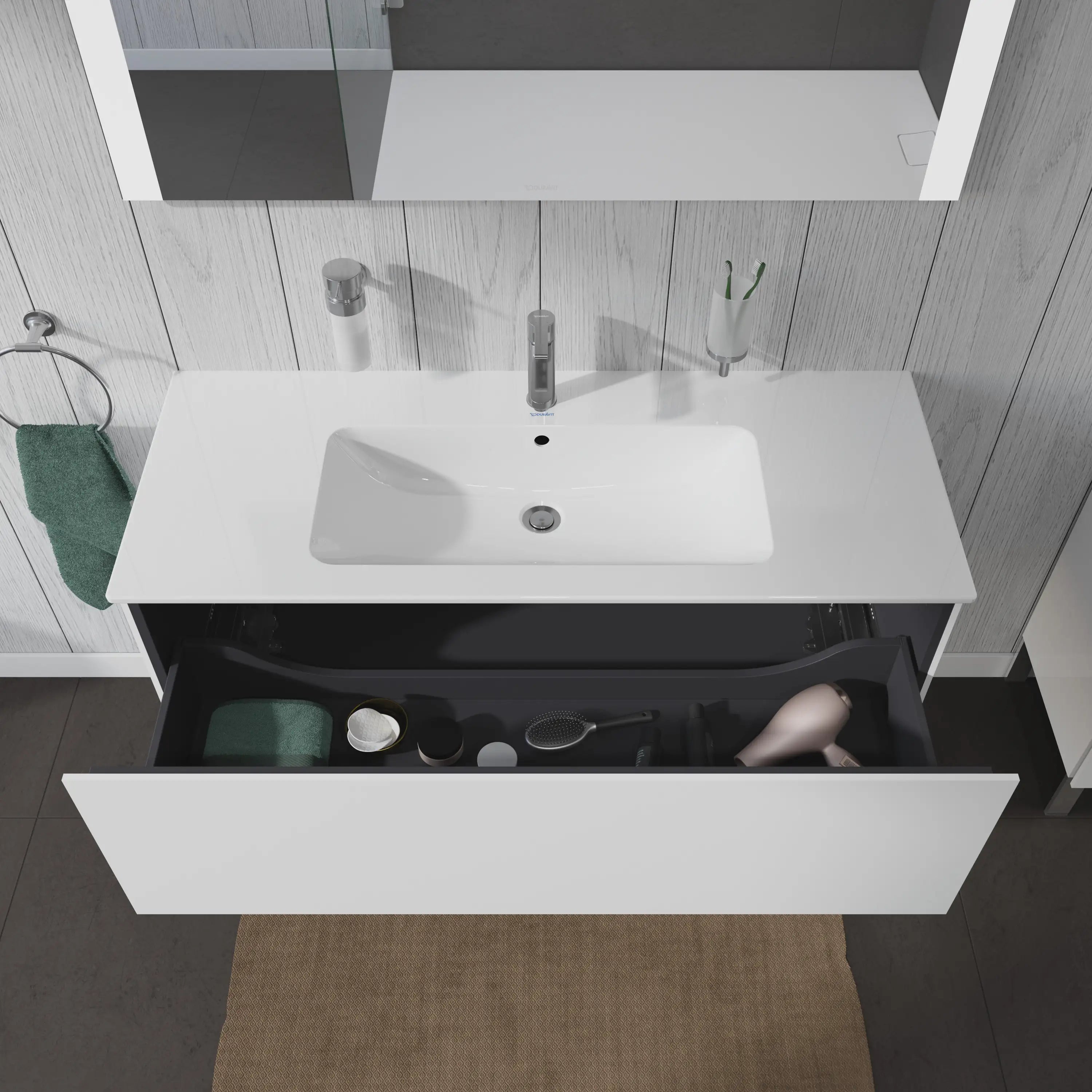 Duravit L-Cube 48'' Wall Mount One Drawer Single Vanity Cabinet, Sink Sold Separately