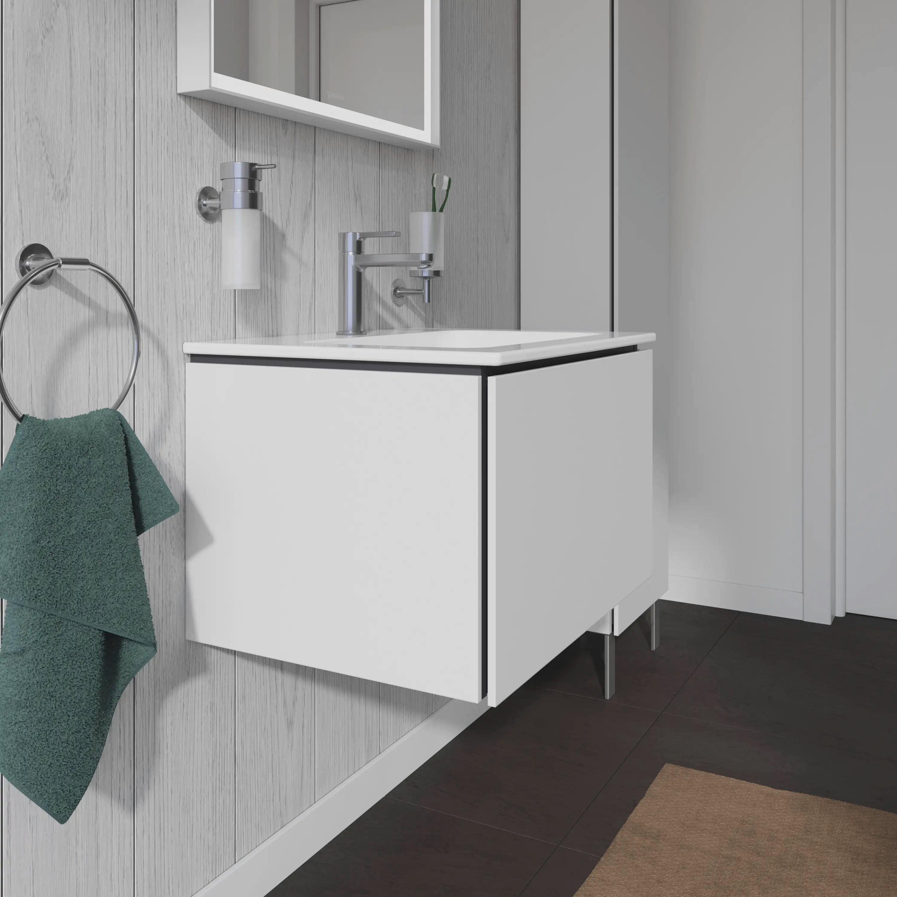 Duravit L-Cube 24 3/8'' Wall Mount One Drawer Single Vanity Cabinet, Sink Sold Separately
