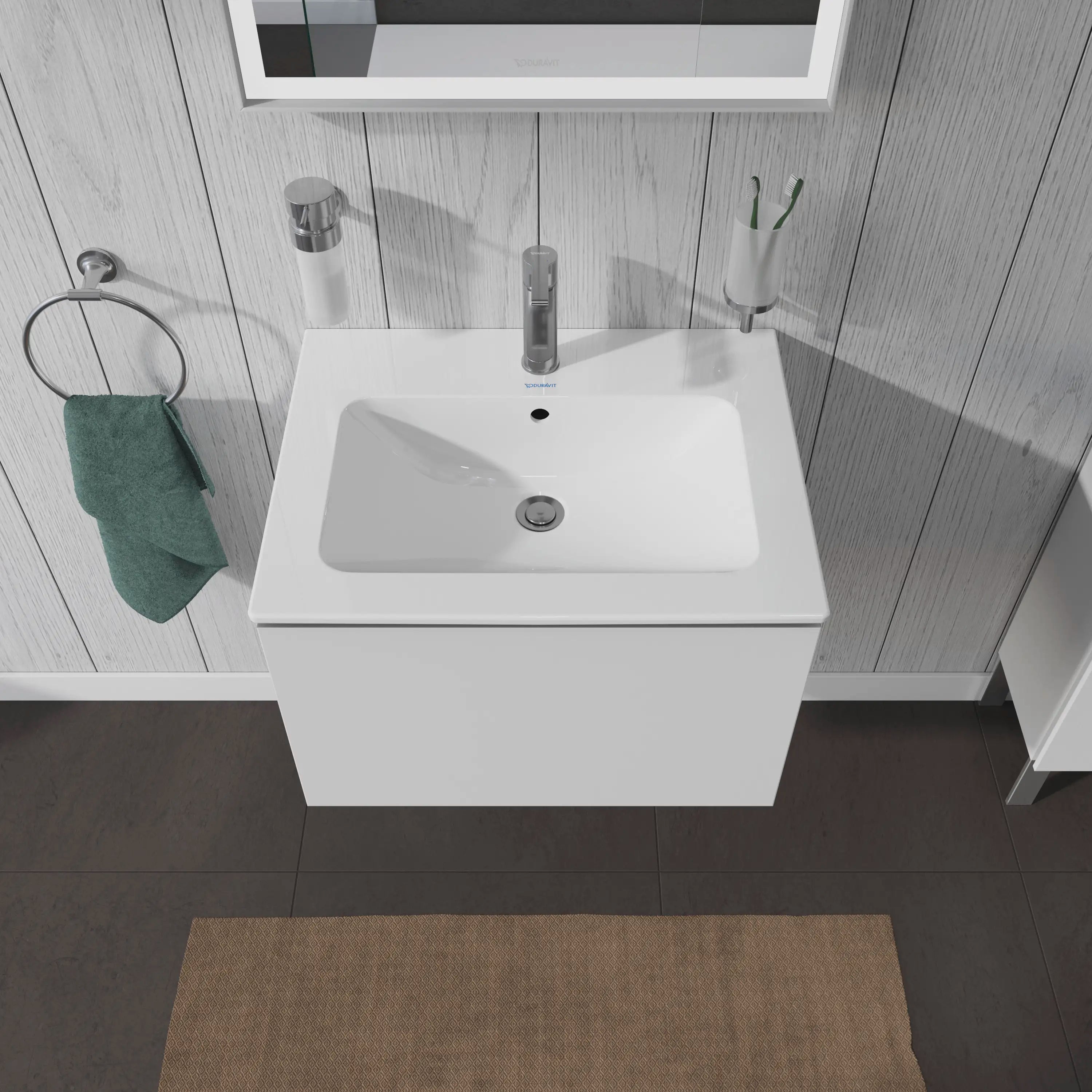 Duravit L-Cube 24 3/8'' Wall Mount One Drawer Single Vanity Cabinet, Sink Sold Separately