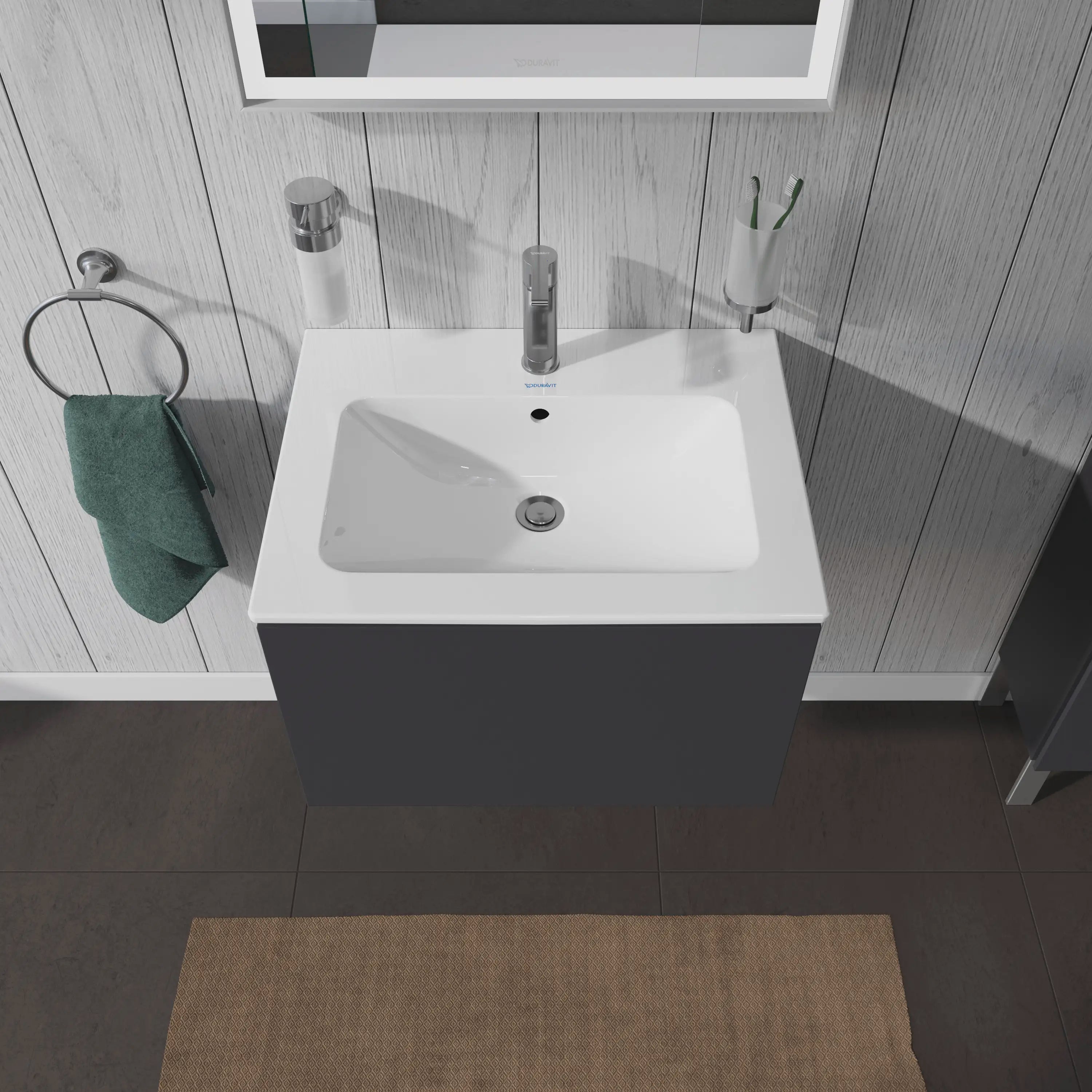 Duravit L-Cube 24 3/8'' Wall Mount One Drawer Single Vanity Cabinet, Sink Sold Separately