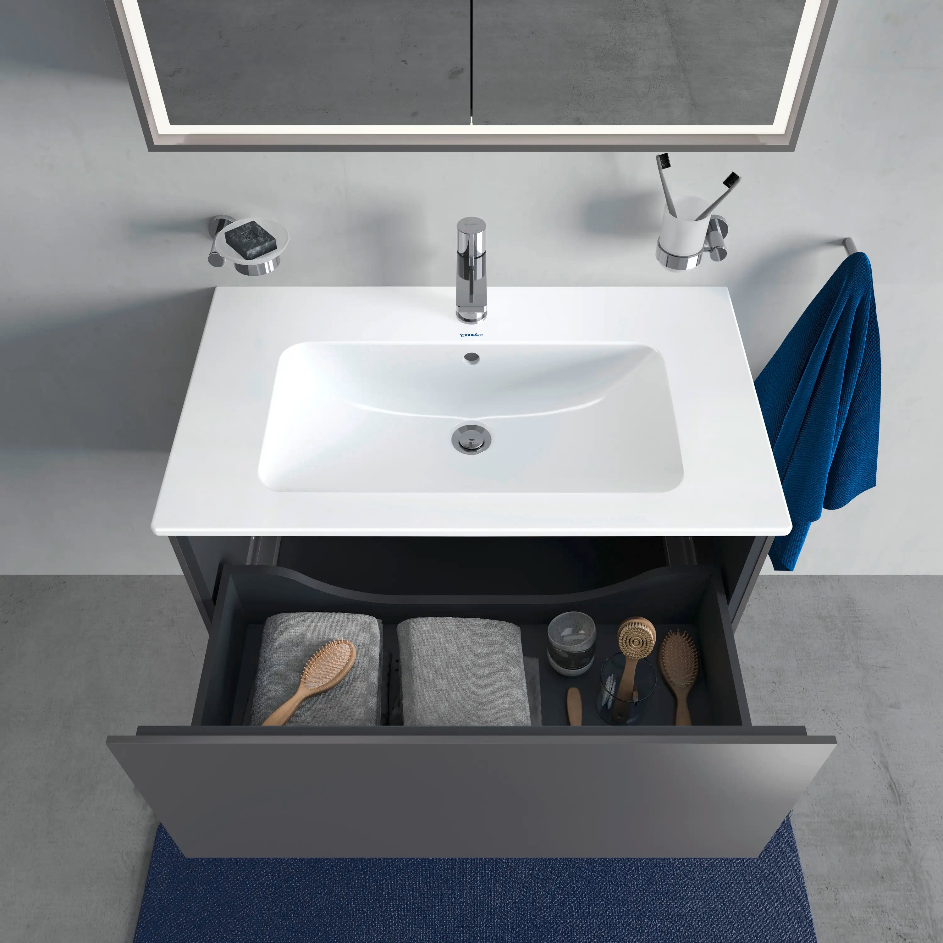 Duravit L-Cube 32 1/4'' Wall Mount One Drawer Single Vanity Cabinet, Sink Sold Separately