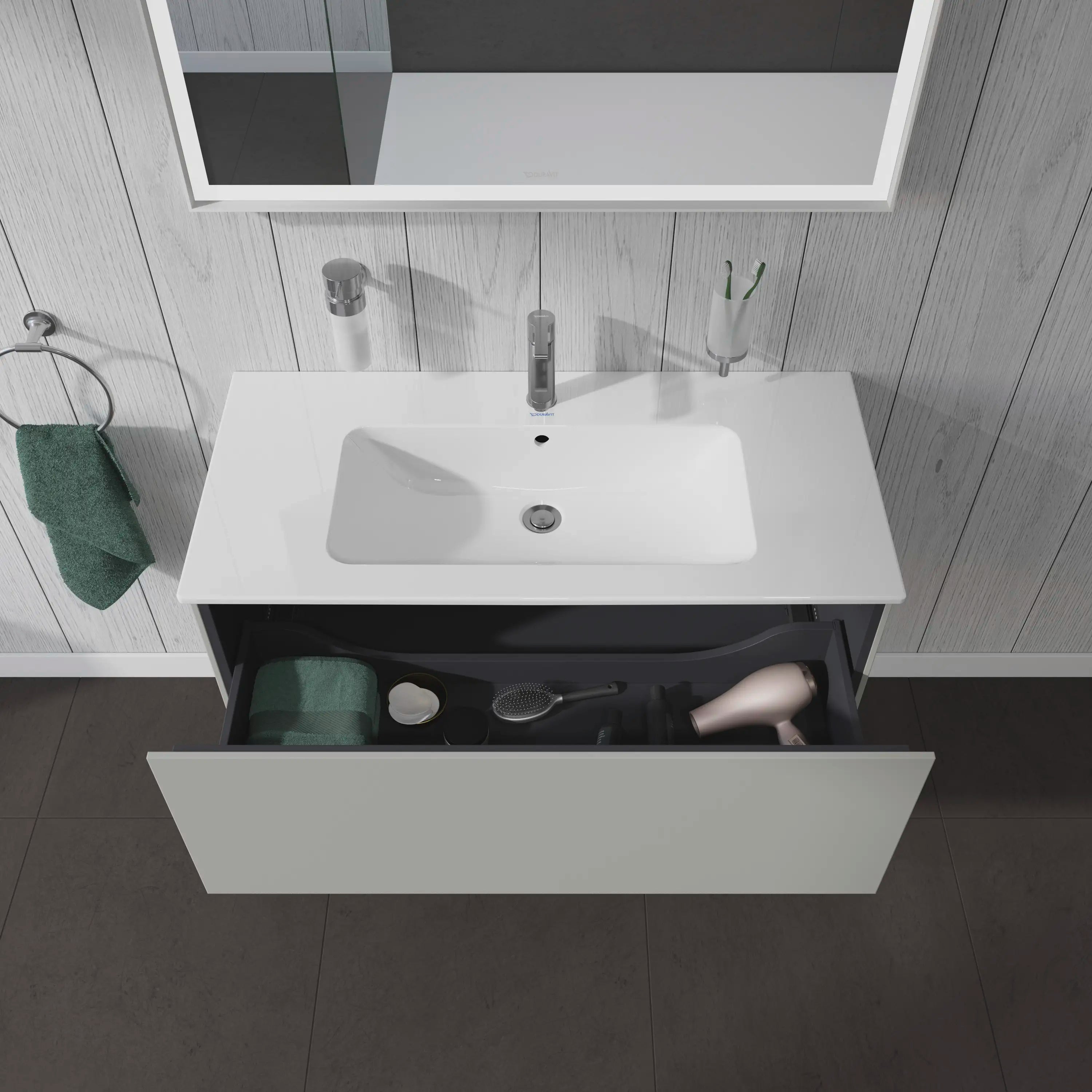 Duravit L-Cube 40 1/8'' Wall Mount One Drawer Single Vanity Cabinet, Sink Sold Separately