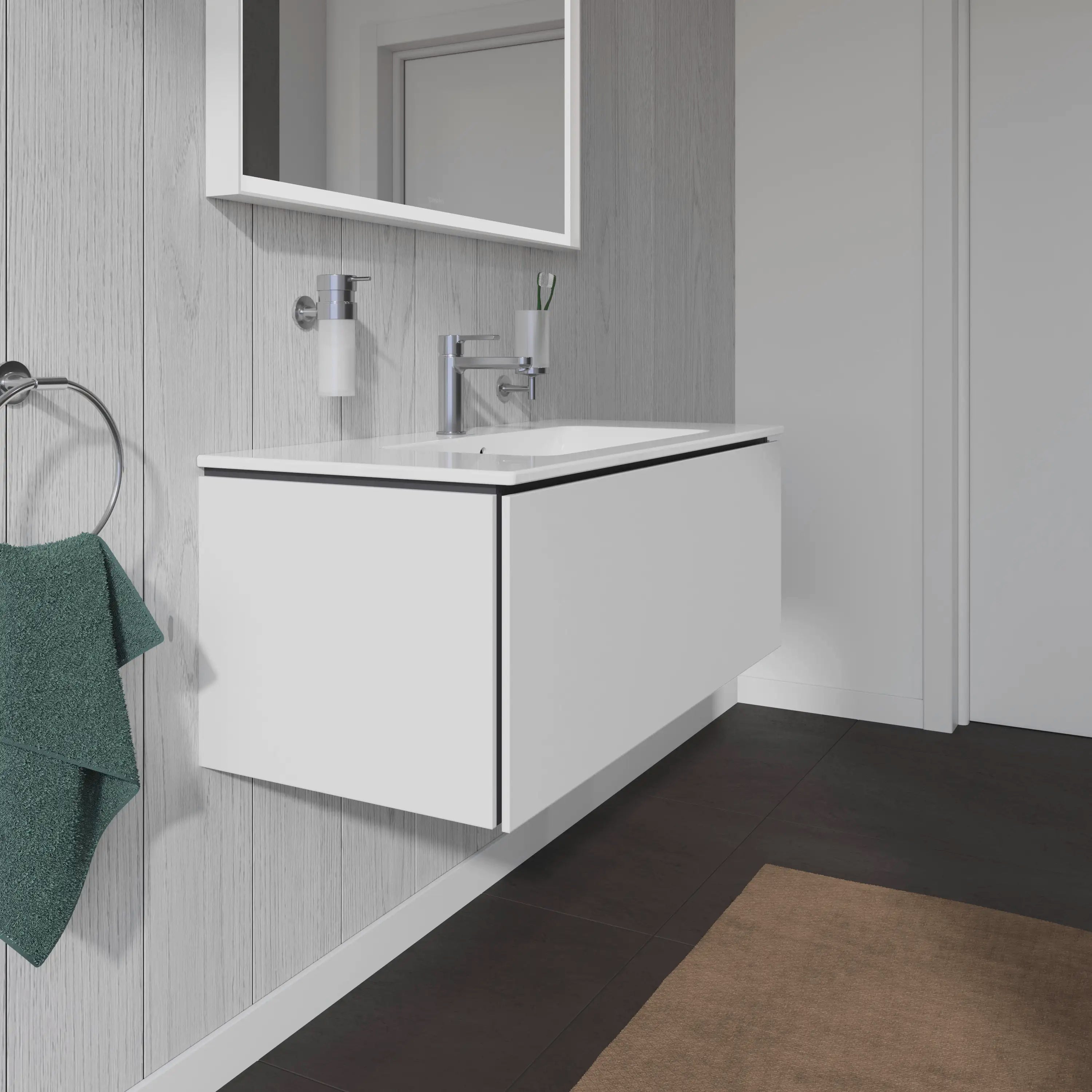 Duravit L-Cube 40 1/8'' Wall Mount One Drawer Single Vanity Cabinet, Sink Sold Separately