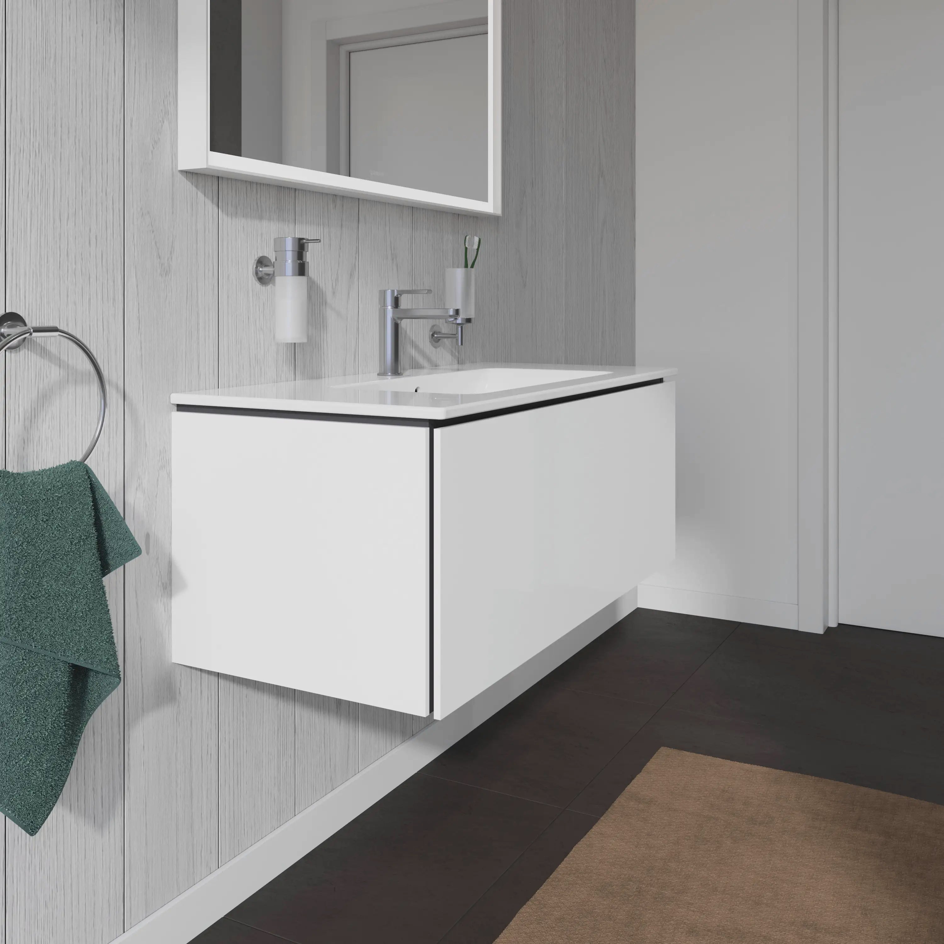 Duravit L-Cube 40 1/8'' Wall Mount One Drawer Single Vanity Cabinet, Sink Sold Separately