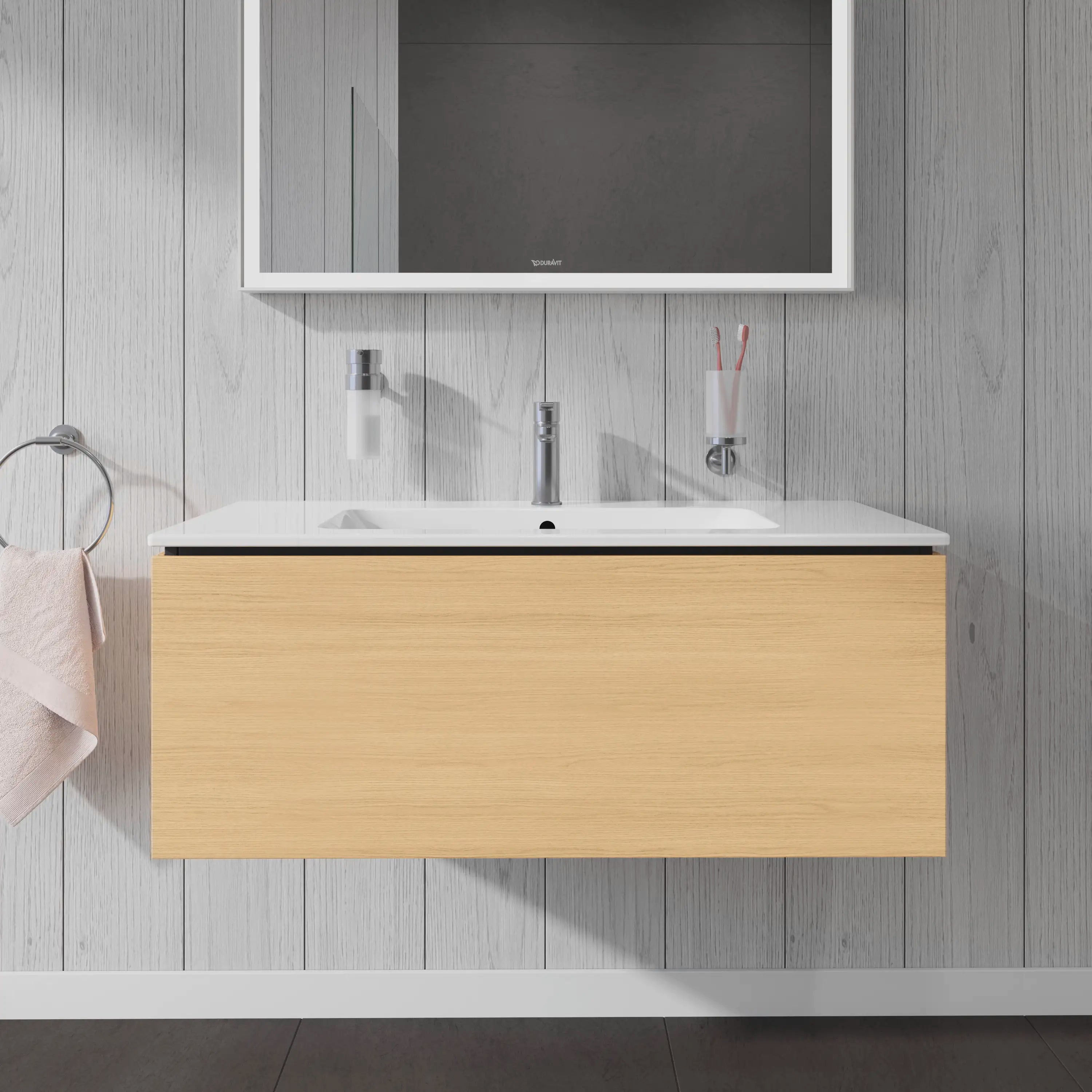 Duravit L-Cube 40 1/8'' Wall Mount One Drawer Single Vanity Cabinet, Sink Sold Separately