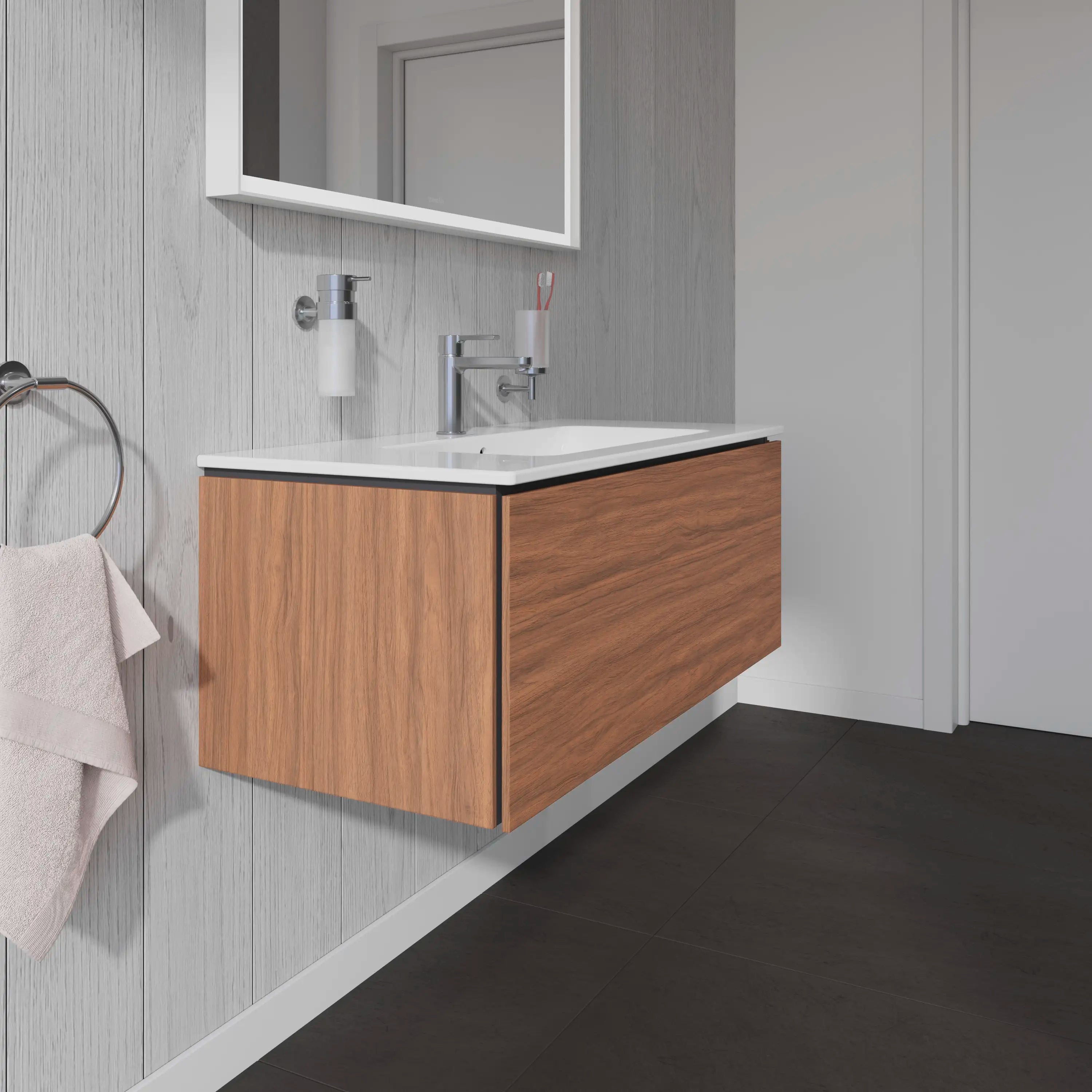 Duravit L-Cube 40 1/8'' Wall Mount One Drawer Single Vanity Cabinet, Sink Sold Separately