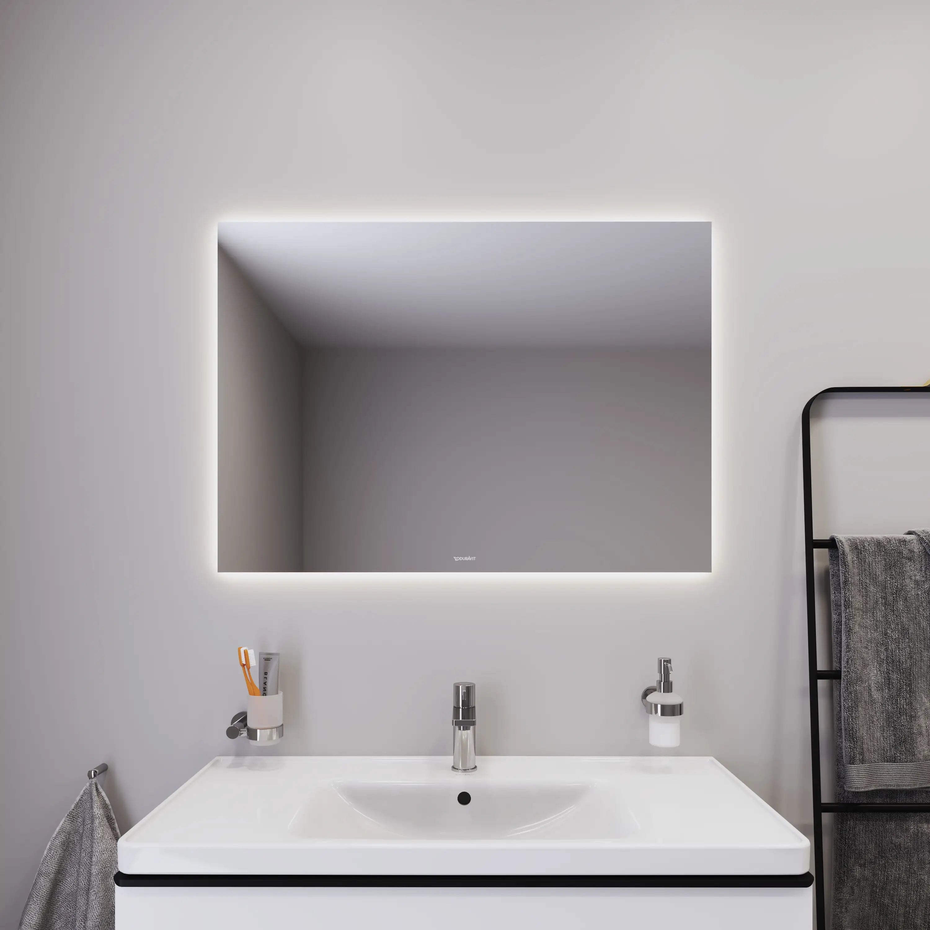 Duravit Light and Mirror Sensor Control LED Mirror in Aluminum, 4000K
