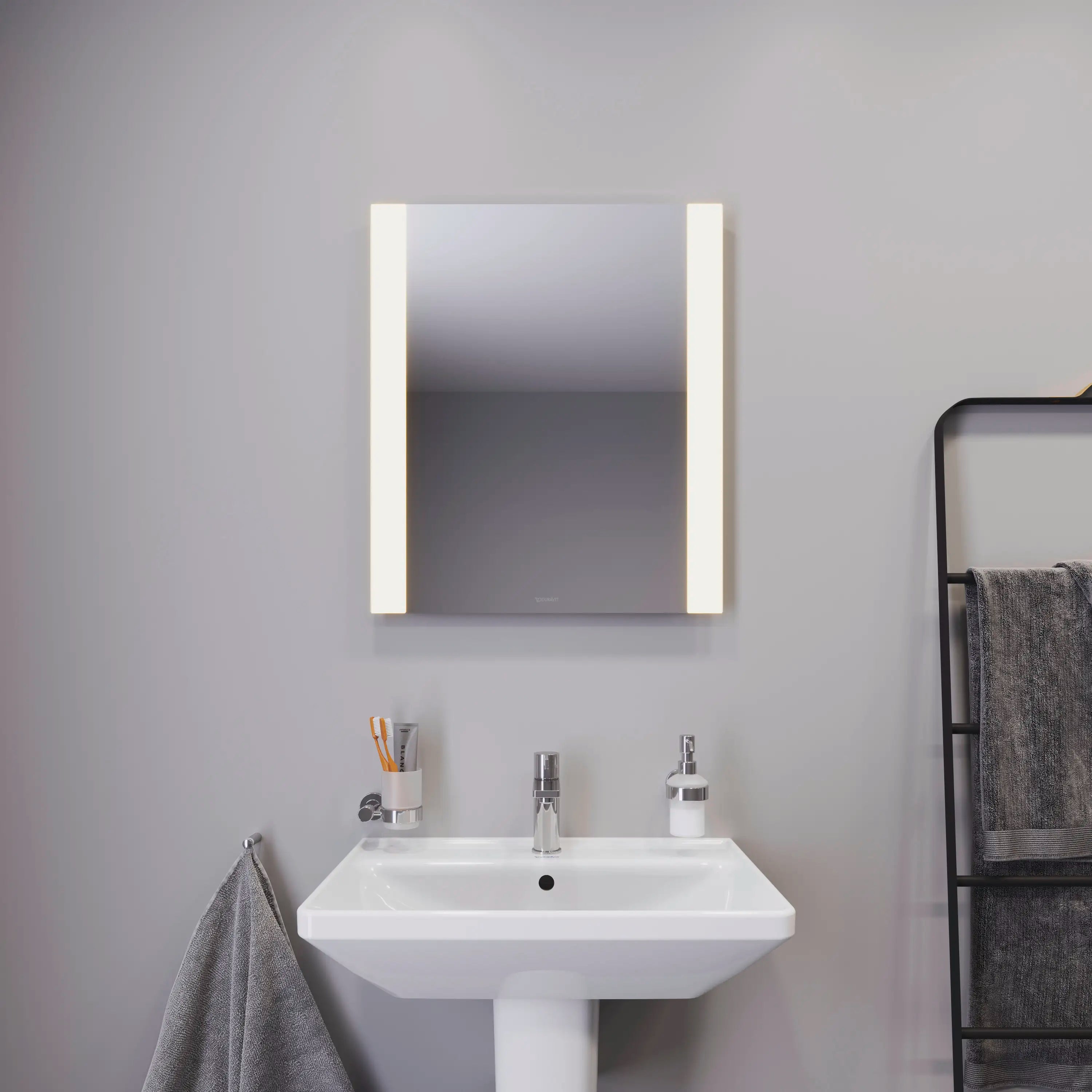 Duravit Light and Mirror Sensor Control LED Mirror in Aluminum, 4000K