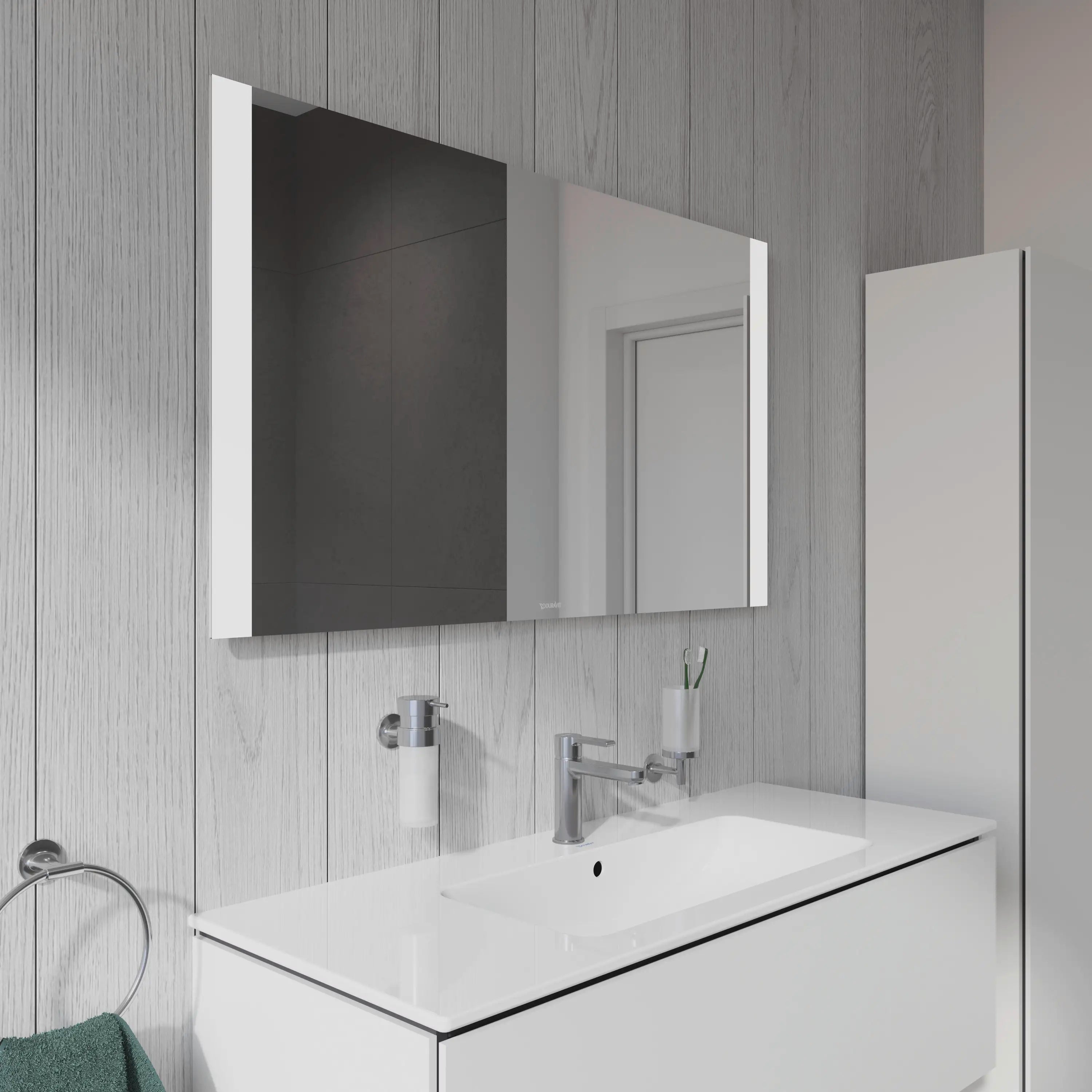 Duravit Light and Mirror Sensor Control LED Mirror in Aluminum, 4000K