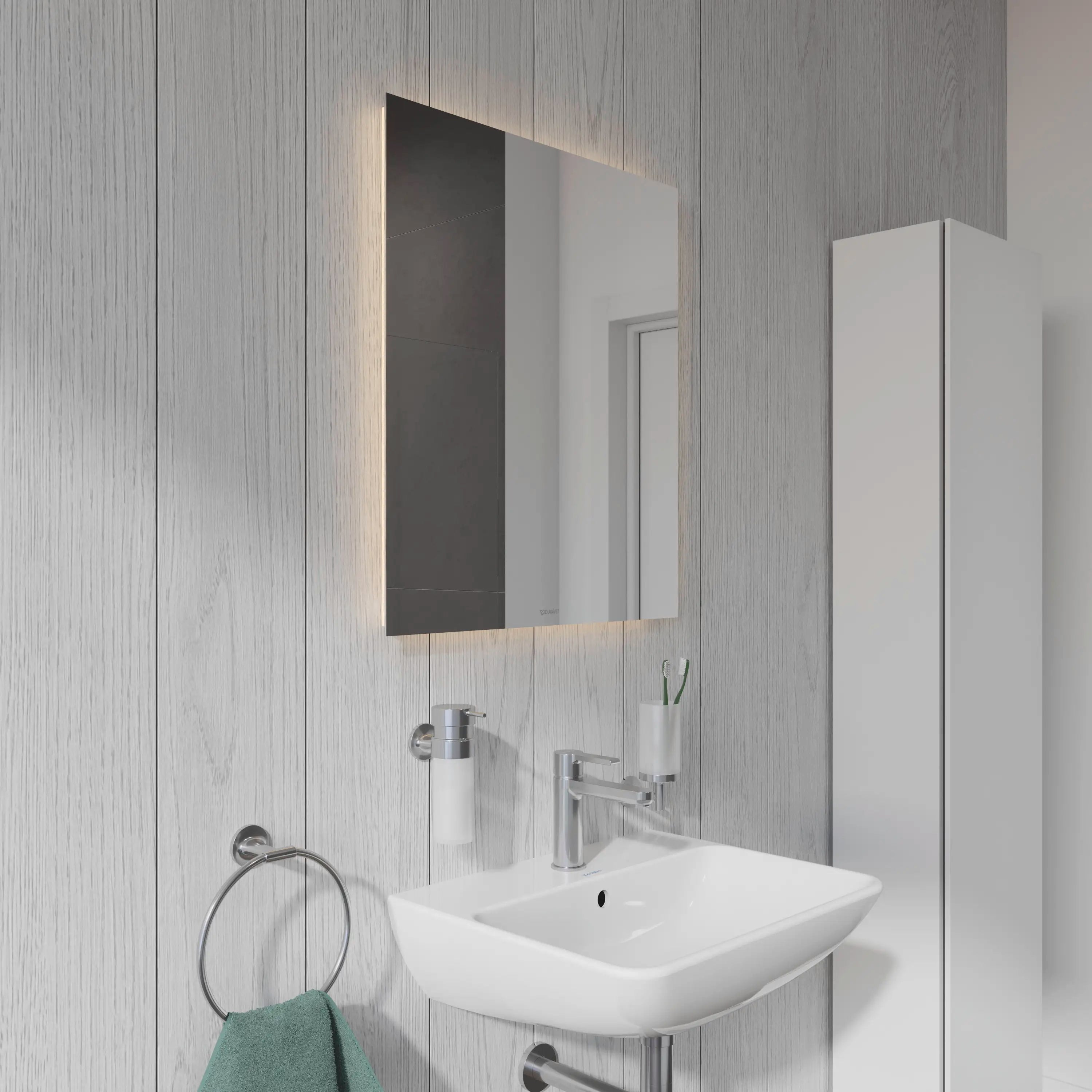 Duravit Light and Mirror Switch Control LED Mirror in Aluminum, 4000K