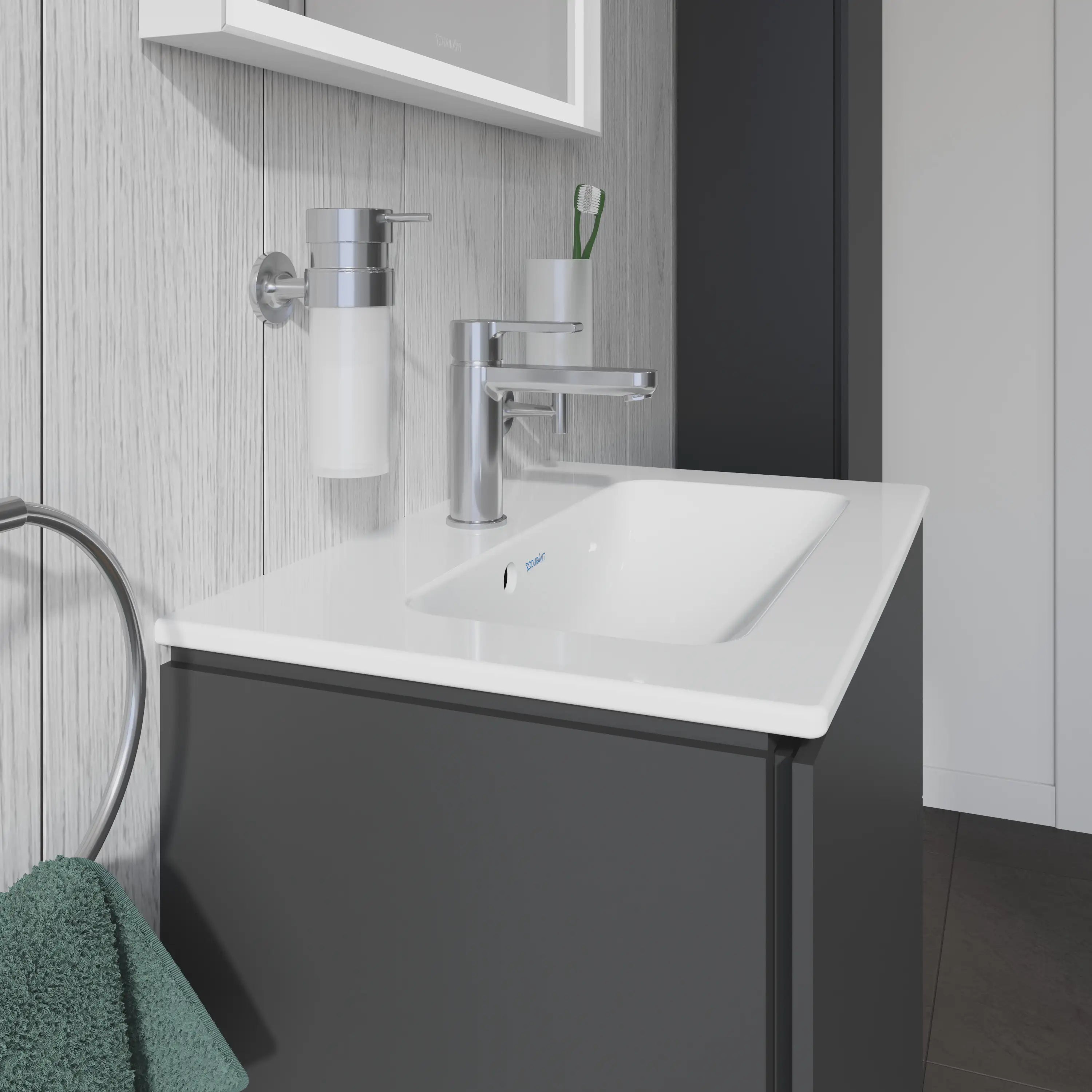 Duravit ME by Starck 24 3/4'' Rectangular Wall Mounted Sink in White with Single Faucet Hole and with Overflow