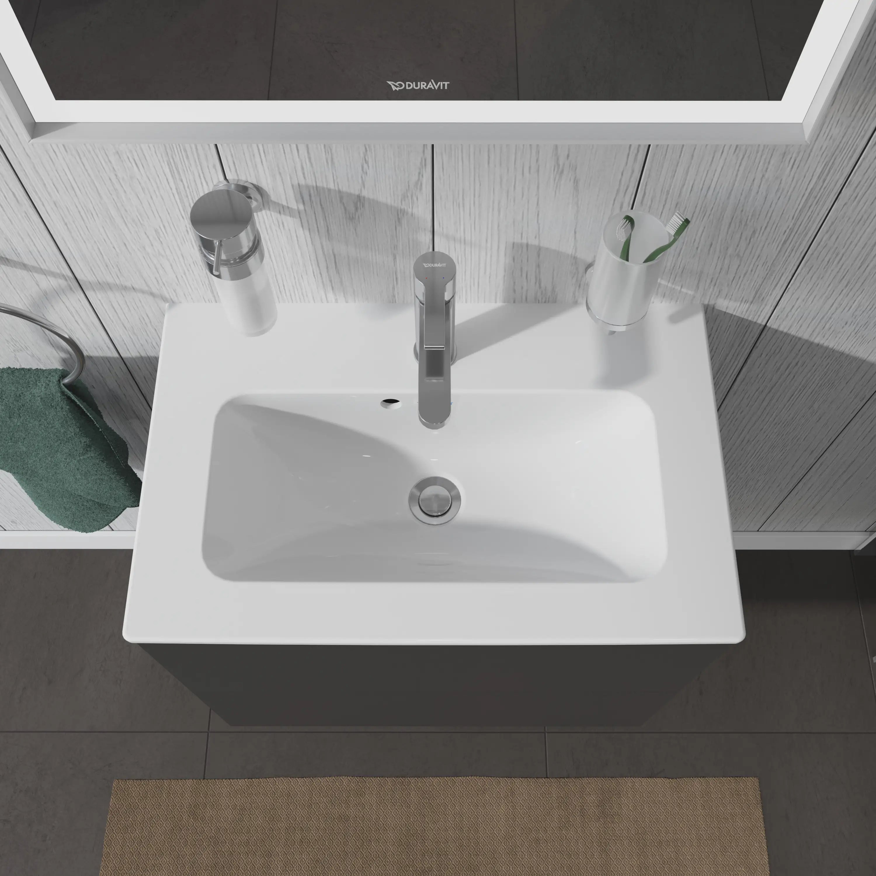 Duravit ME by Starck 24 3/4'' Rectangular Wall Mounted Sink in White with Single Faucet Hole and with Overflow