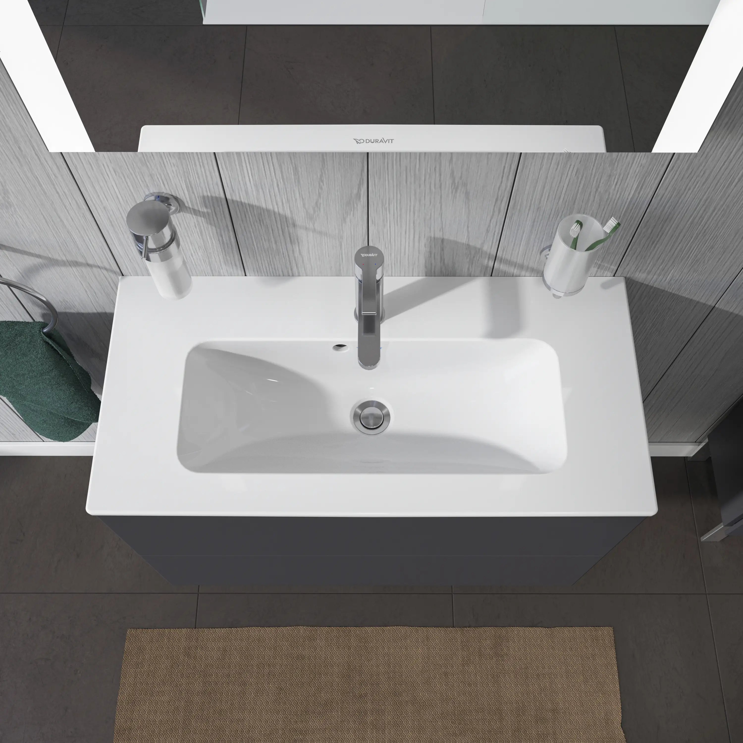 Duravit ME by Starck 32 5/8'' Rectangular Wall Mounted Sink in White with Single Faucet Hole and with Overflow