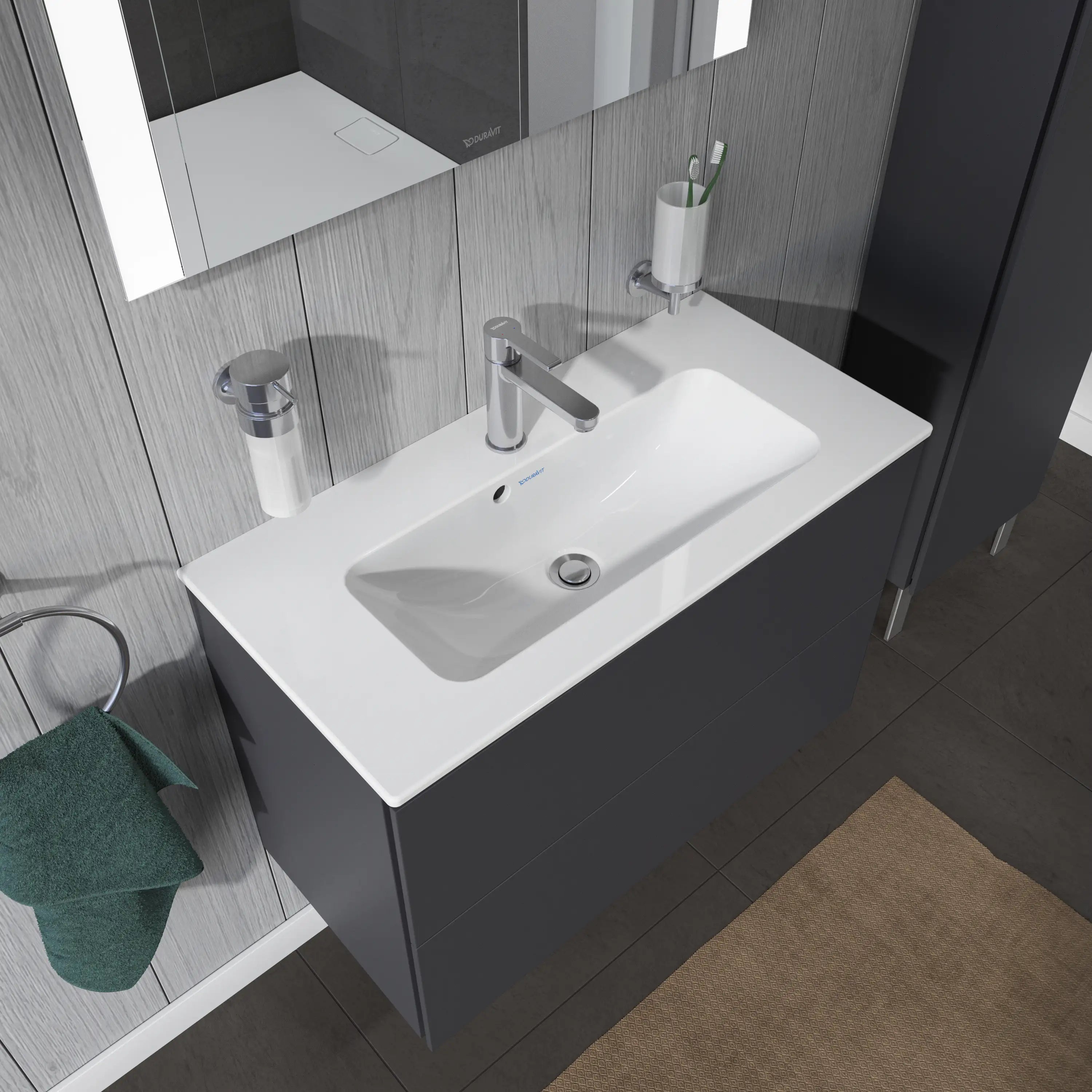Duravit ME by Starck 32 5/8'' Rectangular Wall Mounted Sink in White with Single Faucet Hole and with Overflow