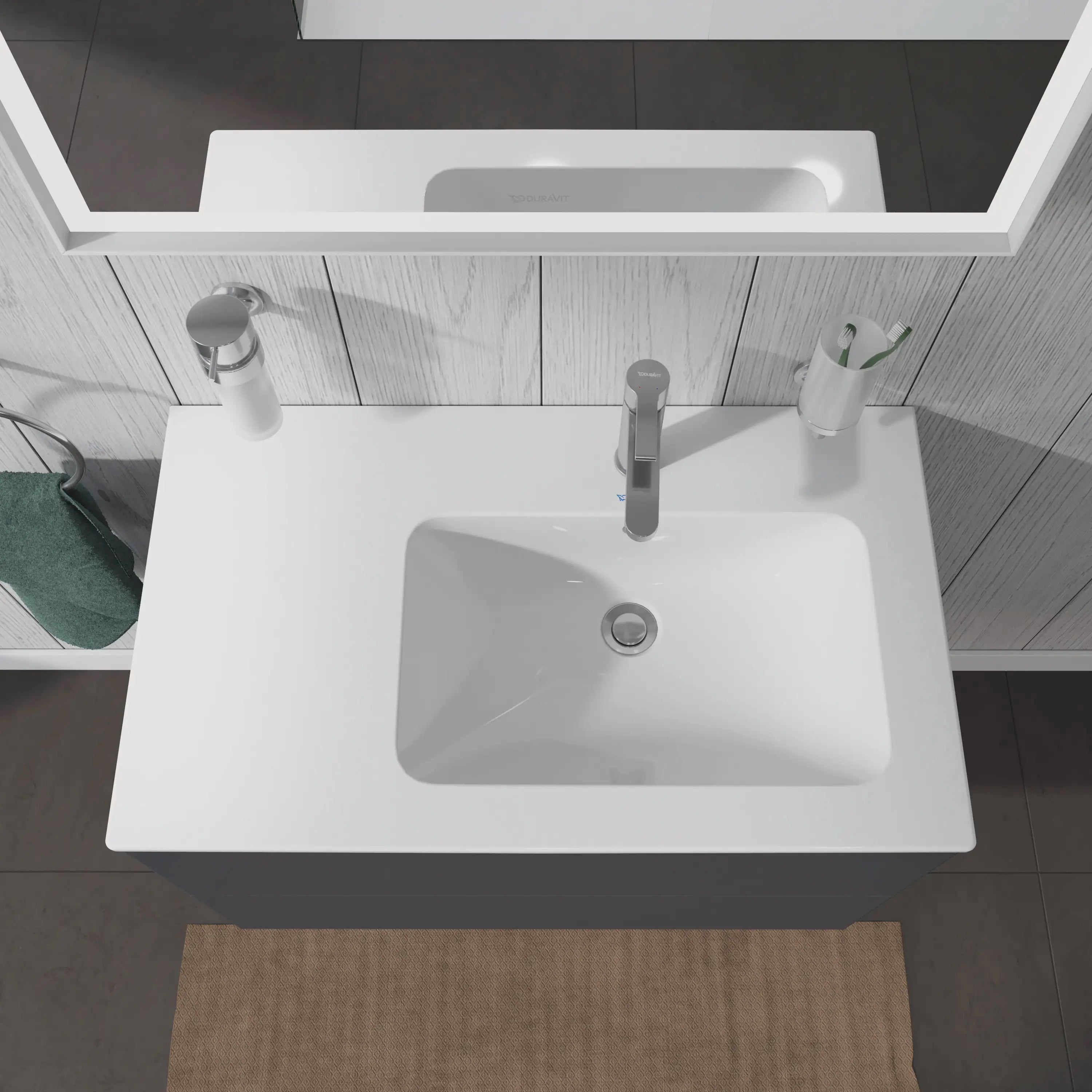 Duravit ME by Starck 32 5/8'' Rectangular Wall Mounted Sink in White with Single Faucet Hole and with Overflow
