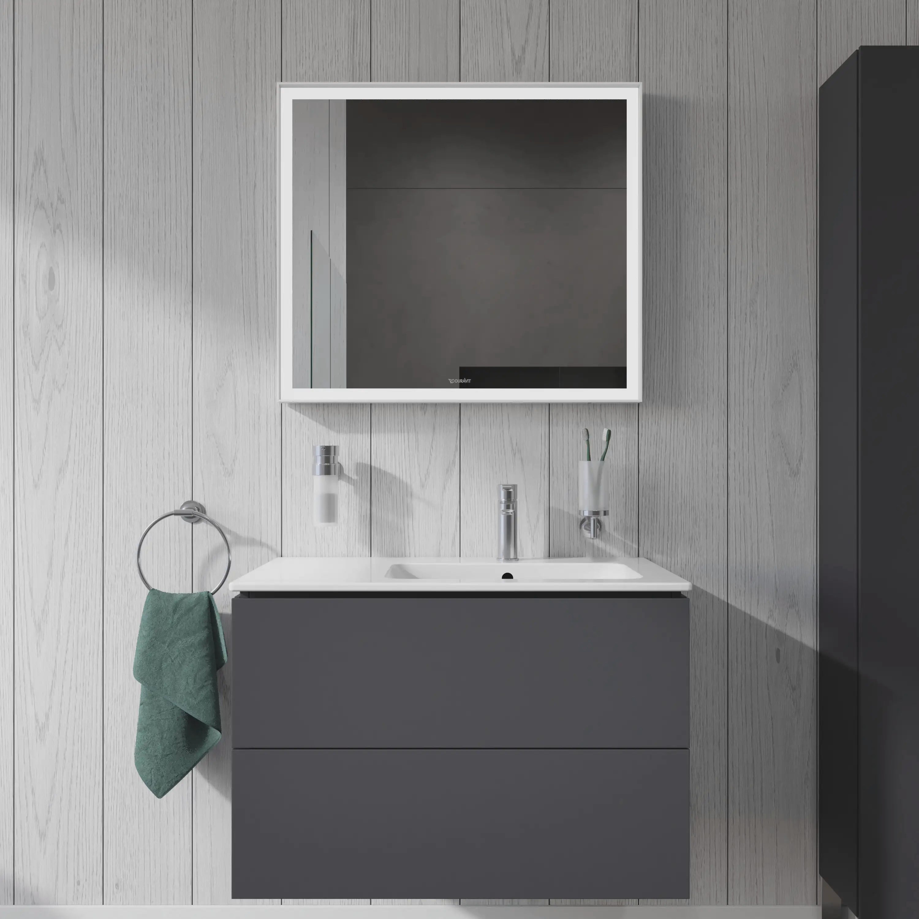Duravit ME by Starck 32 5/8'' Rectangular Wall Mounted Sink in White with Single Faucet Hole and with Overflow