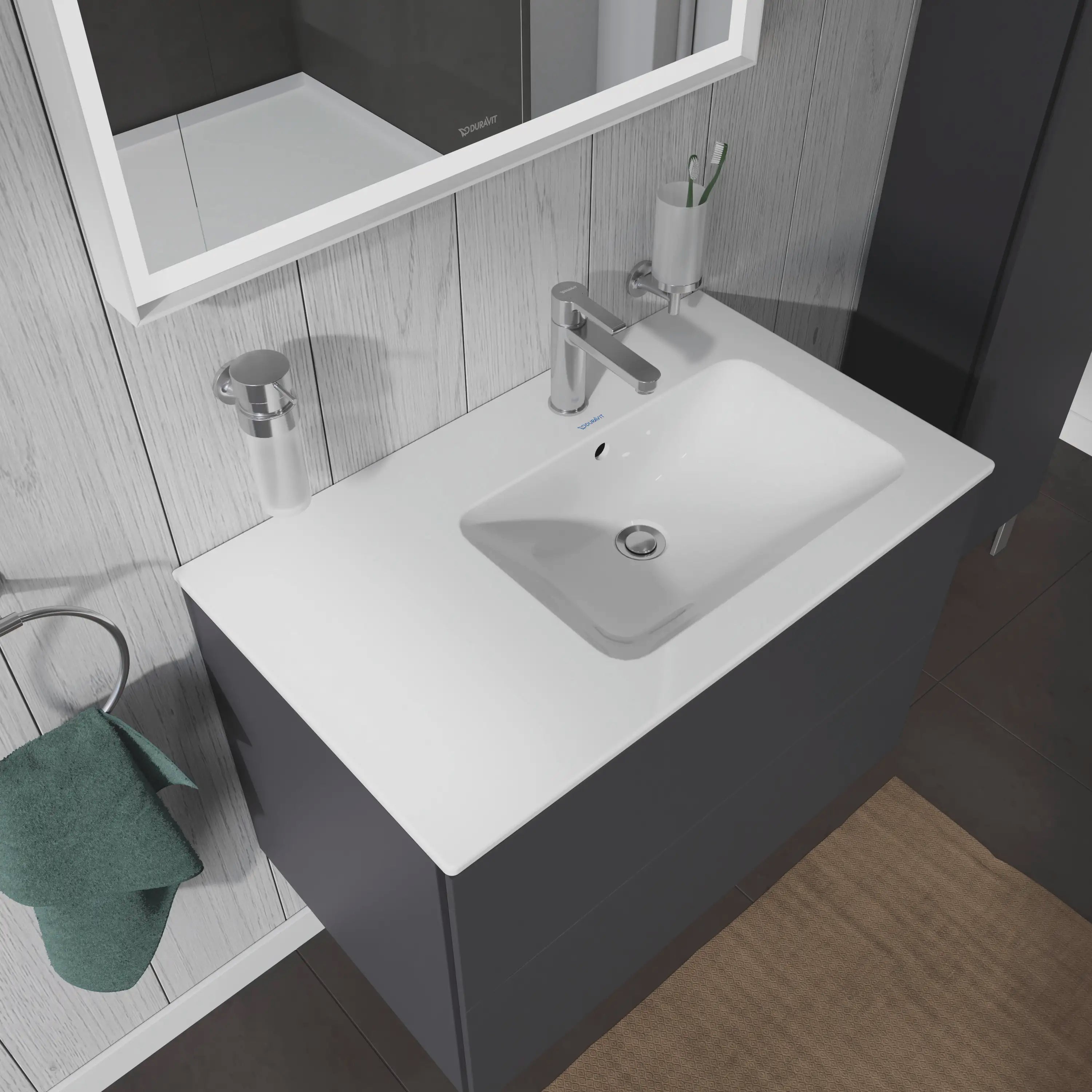 Duravit ME by Starck 32 5/8'' Rectangular Wall Mounted Sink in White with Single Faucet Hole and with Overflow