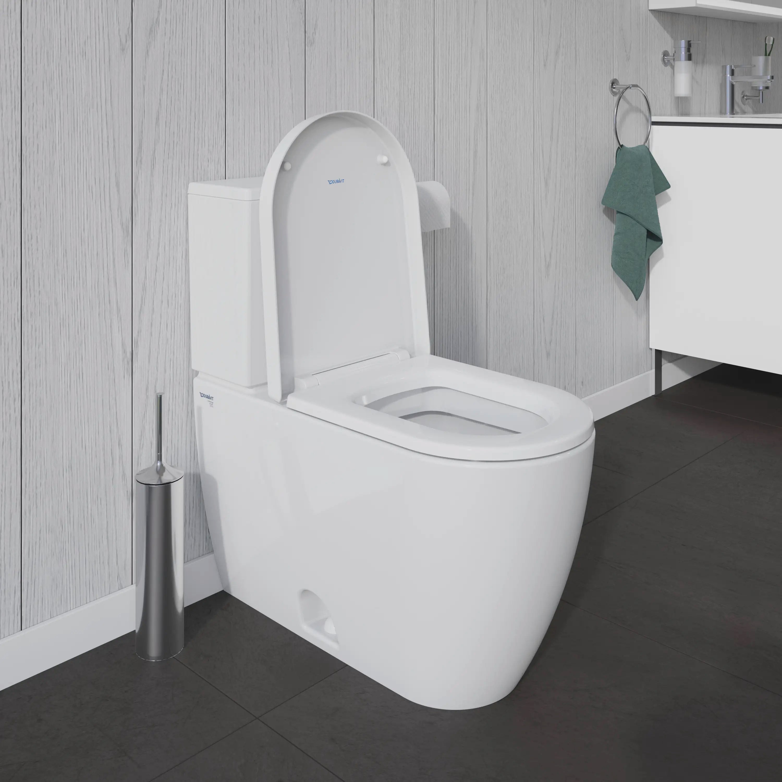Duravit ME by Starck 1.28 GPF Single Flush Toilet Tank in White with Top Push Button Flush