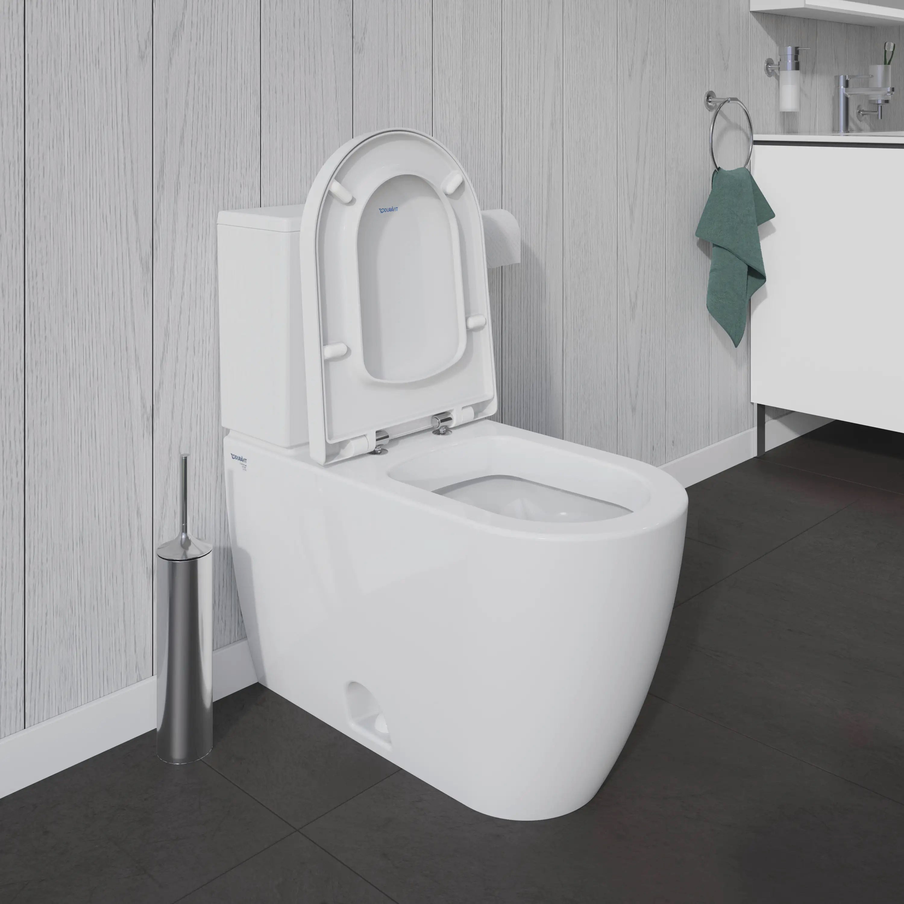 Duravit ME by Starck 1.28 GPF Single Flush Toilet Tank in White with Top Push Button Flush