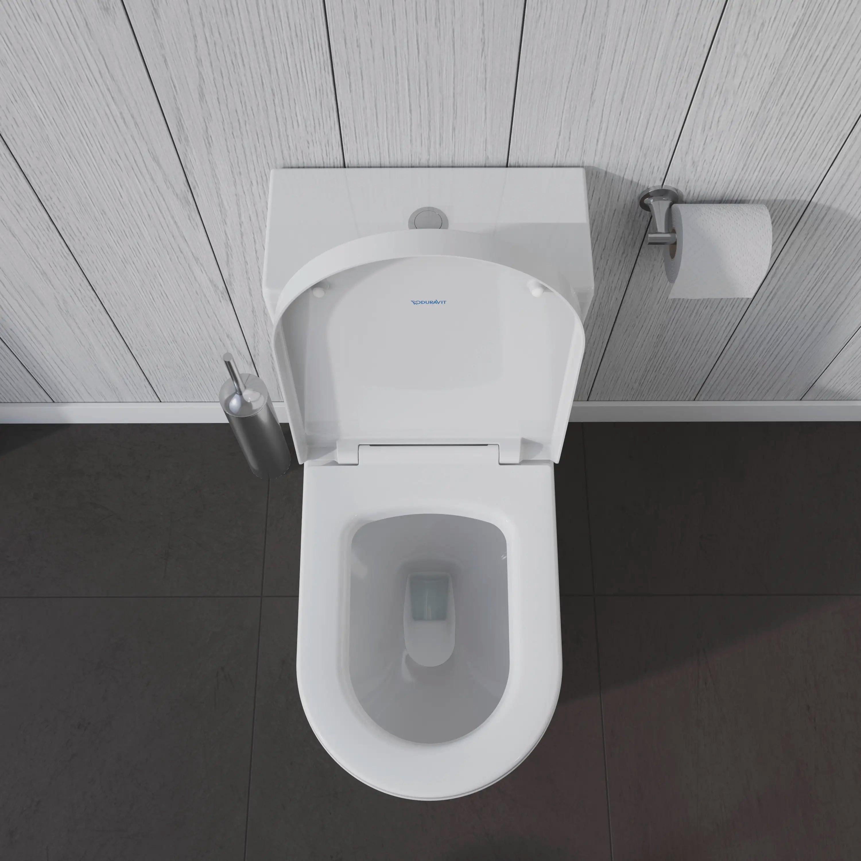 Duravit ME by Starck 1.28 GPF Single Flush Toilet Tank in White with Top Push Button Flush